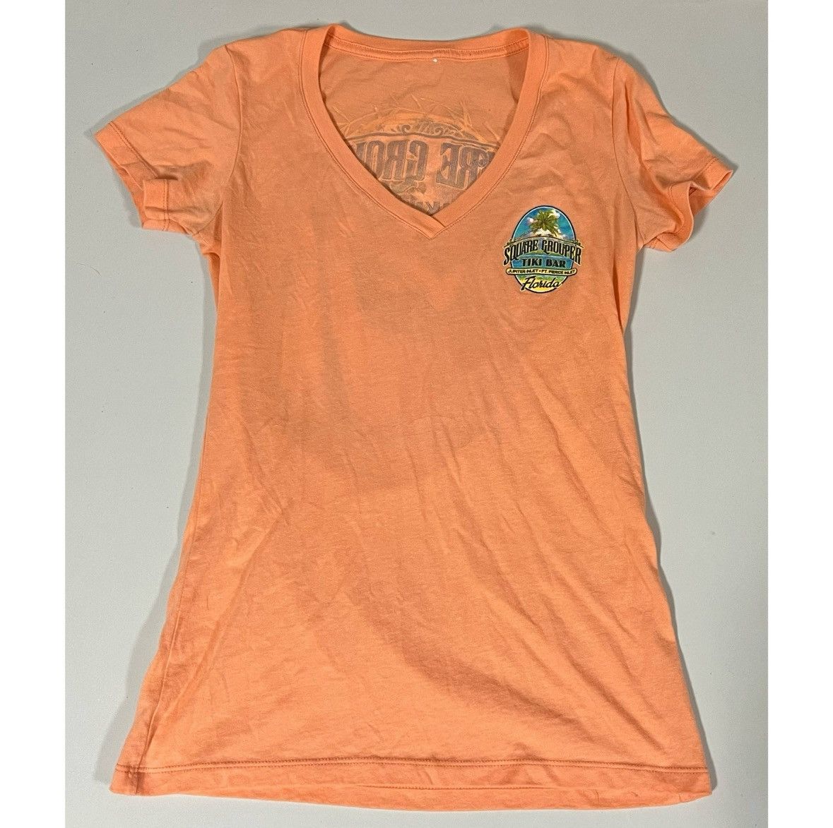 Japanese Brand Orange ‘Square Grouper Tiki Bar’ Tee T-Shirt Top Size S 🏝️✨ Size S / US 4 / IT 40 - 1 Thumbnail
