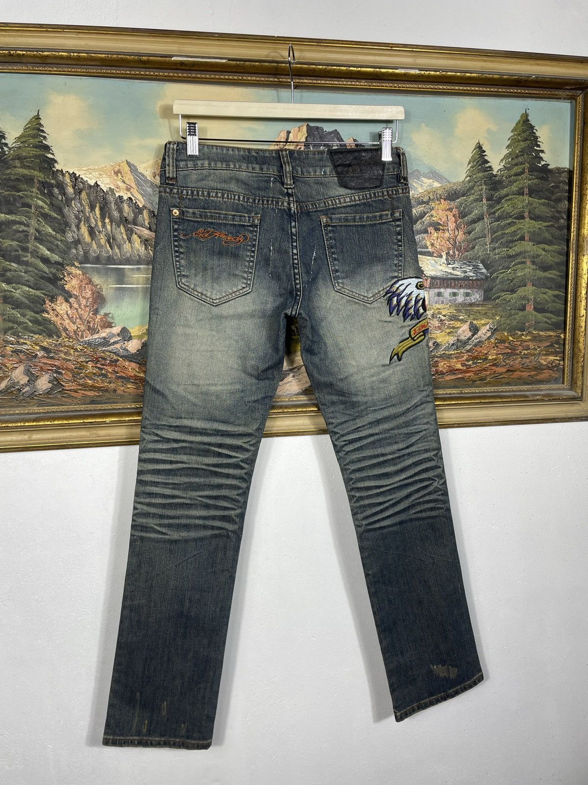 Ed Hardy Ed Hardy Vintage Y2k Washed Denim Trousers Jeans Drip Swag Size 28" / US 6 / IT 42 - 7 Thumbnail