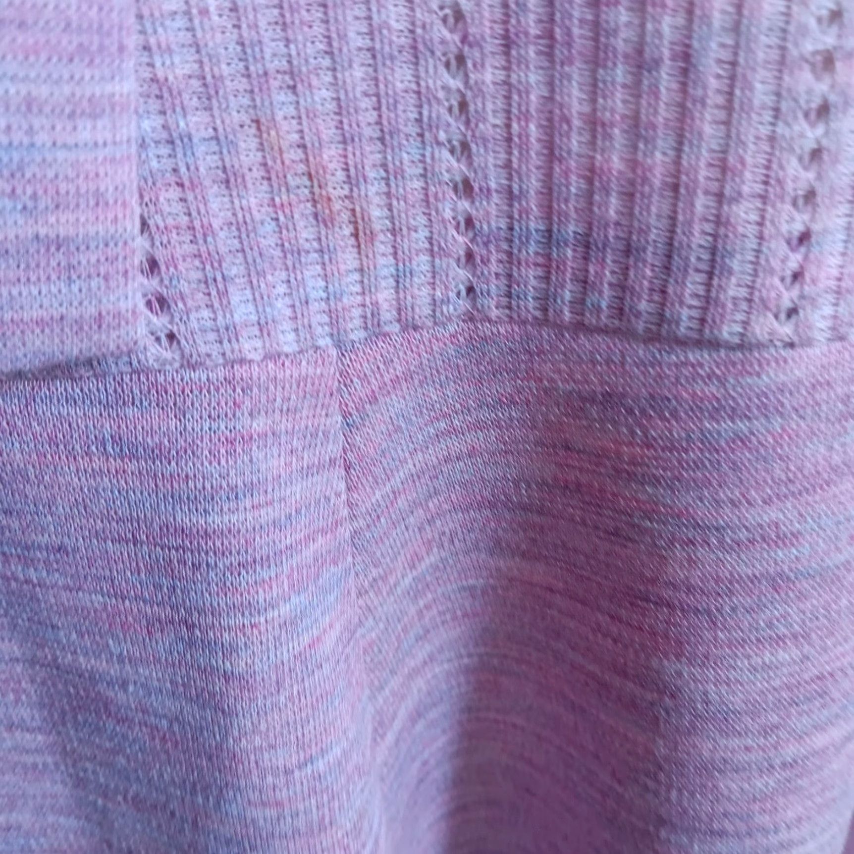 VINTAGE Lady Blair Pink Textured Knit Long Sleeve Dress Tie Neck Size 14 1970s Womens