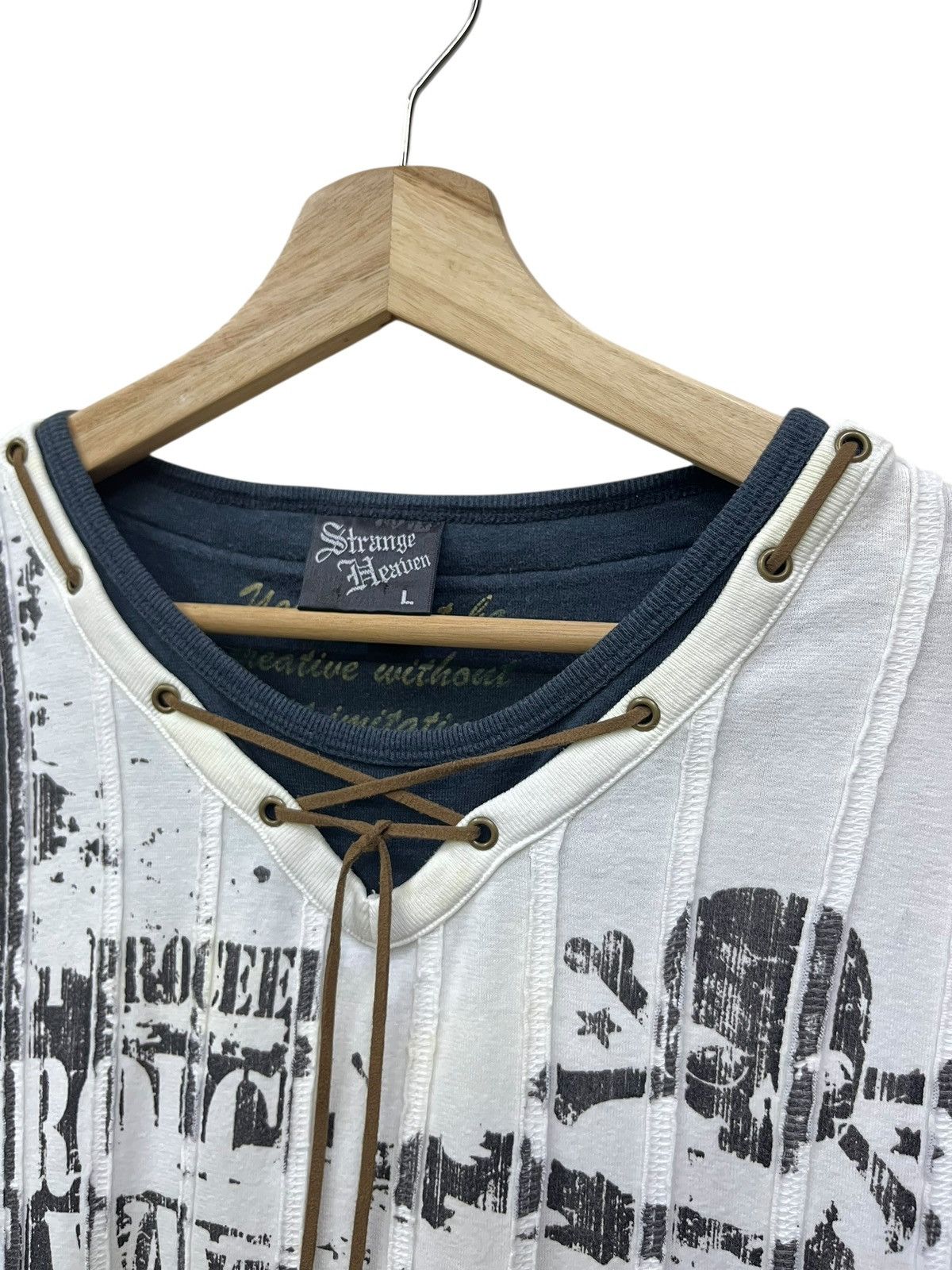 Haven Vintage Strange Heaven LGB Vibe Punk Skull Poem Lace-Up LS Size US S / EU 44-46 / 1 - 4 Thumbnail
