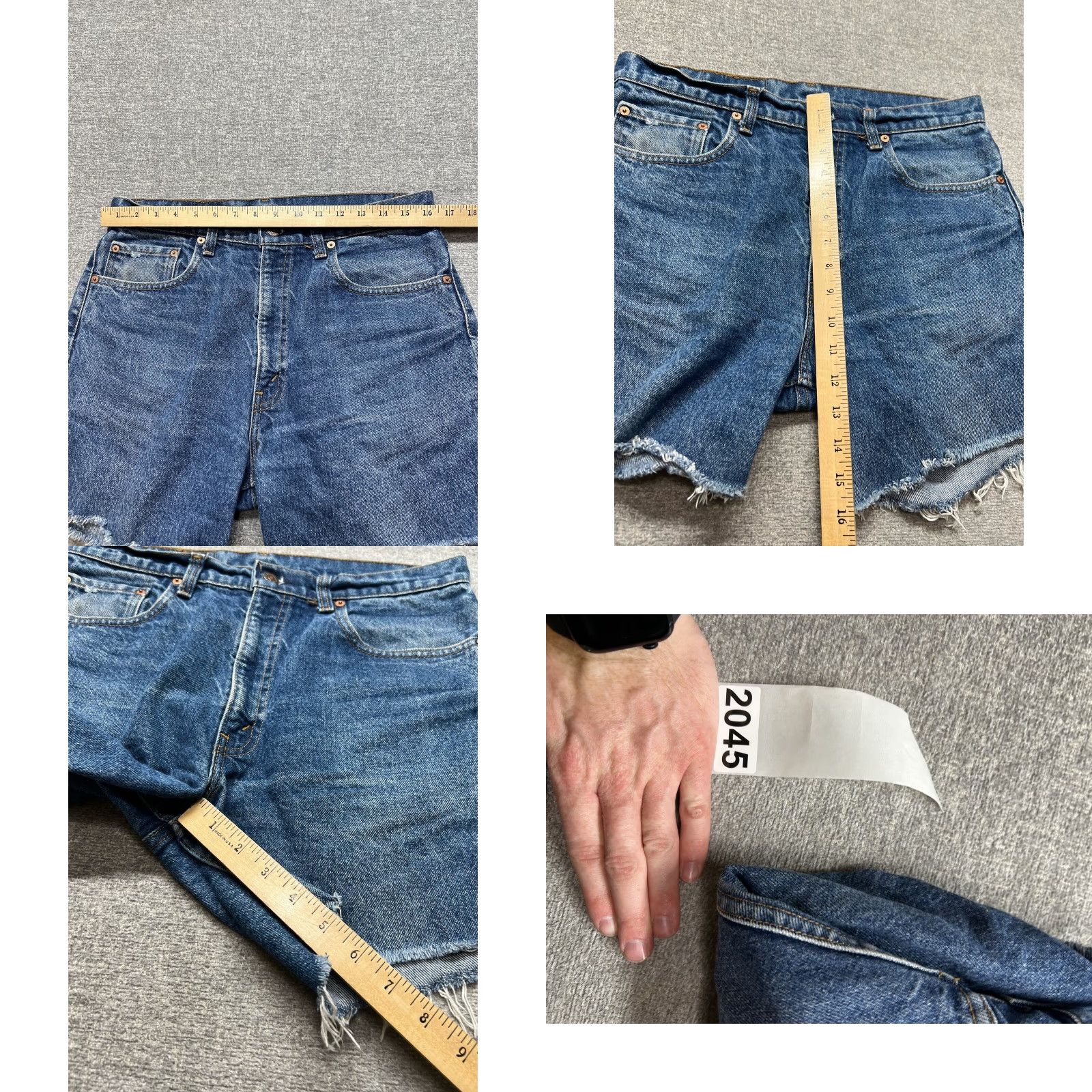 Levi's VINTAGE Levi’s 505 Denim Jean Shorts Cut Off Size 34” USA Blue Cotton Denim 80s Size US 34 / EU 50 - 8 Thumbnail