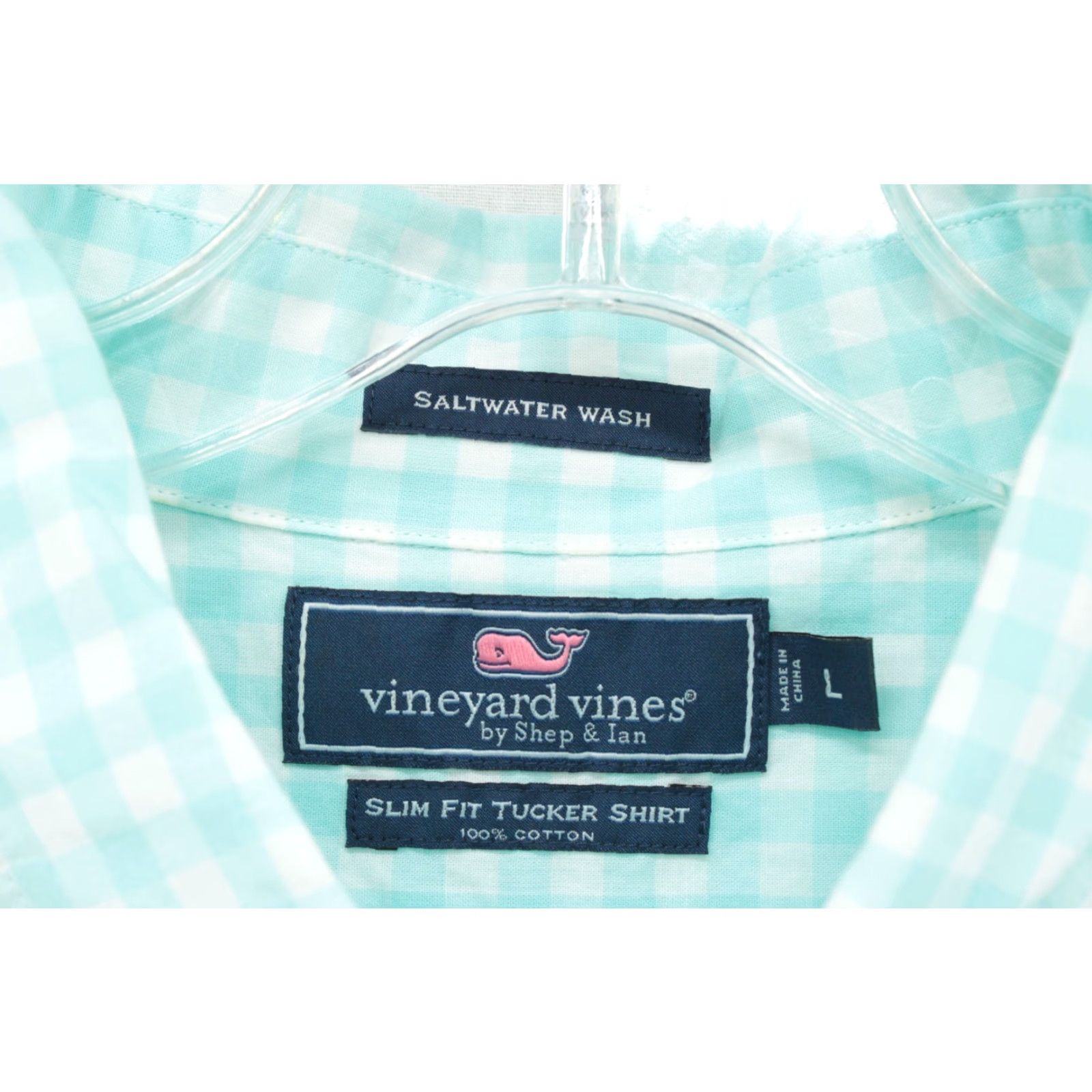 Vineyard Vines VINTAGE Vineyard Vines Tucker Shirt Mens Large Gingham Check Long Sleeve Ming Green Button-Up Preppy Size US L / EU 52-54 / 3 - 4 Thumbnail
