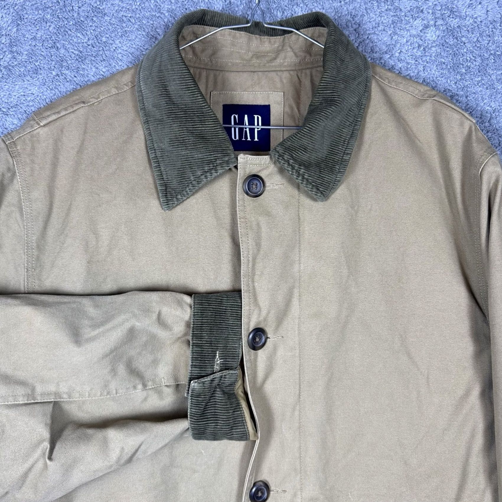 Gap VINTAGE Gap Jacket Mens L Canvas Chore Coat Quilted Utility Corduroy Cuff Collar Jacket/Coat Size US L / EU 52-54 / 3 - 2 Thumbnail