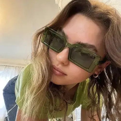 Japanese Brand Rectangle Gel Sunglasses (coffee brown) Y2k Fashion Size ONE SIZE - 2 Thumbnail