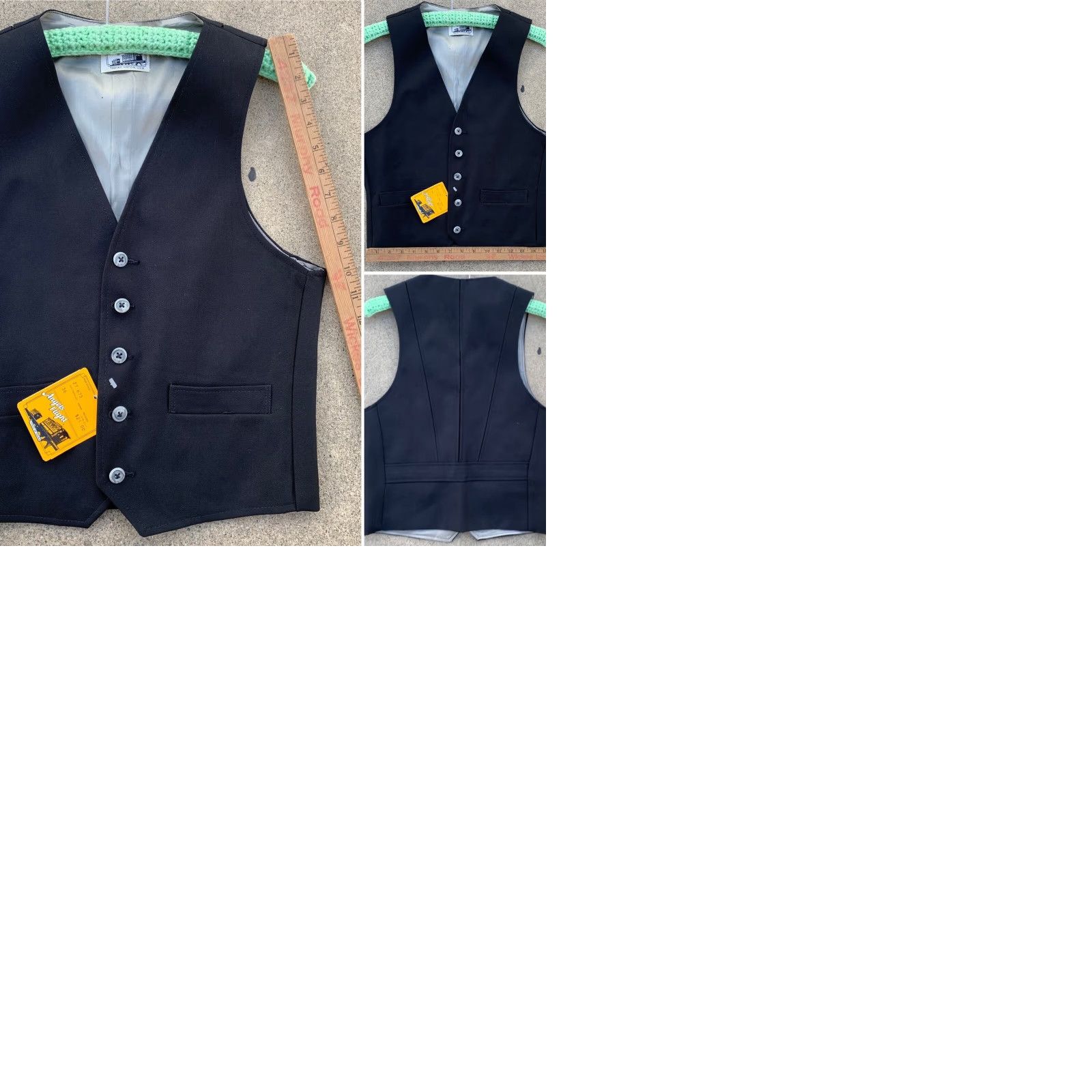 Vintage VINTAGE Angels FlightVest Mens 36 Black USA 70s 80s disco button lining holes tag original Size US XXS / EU 40 - 9 Thumbnail
