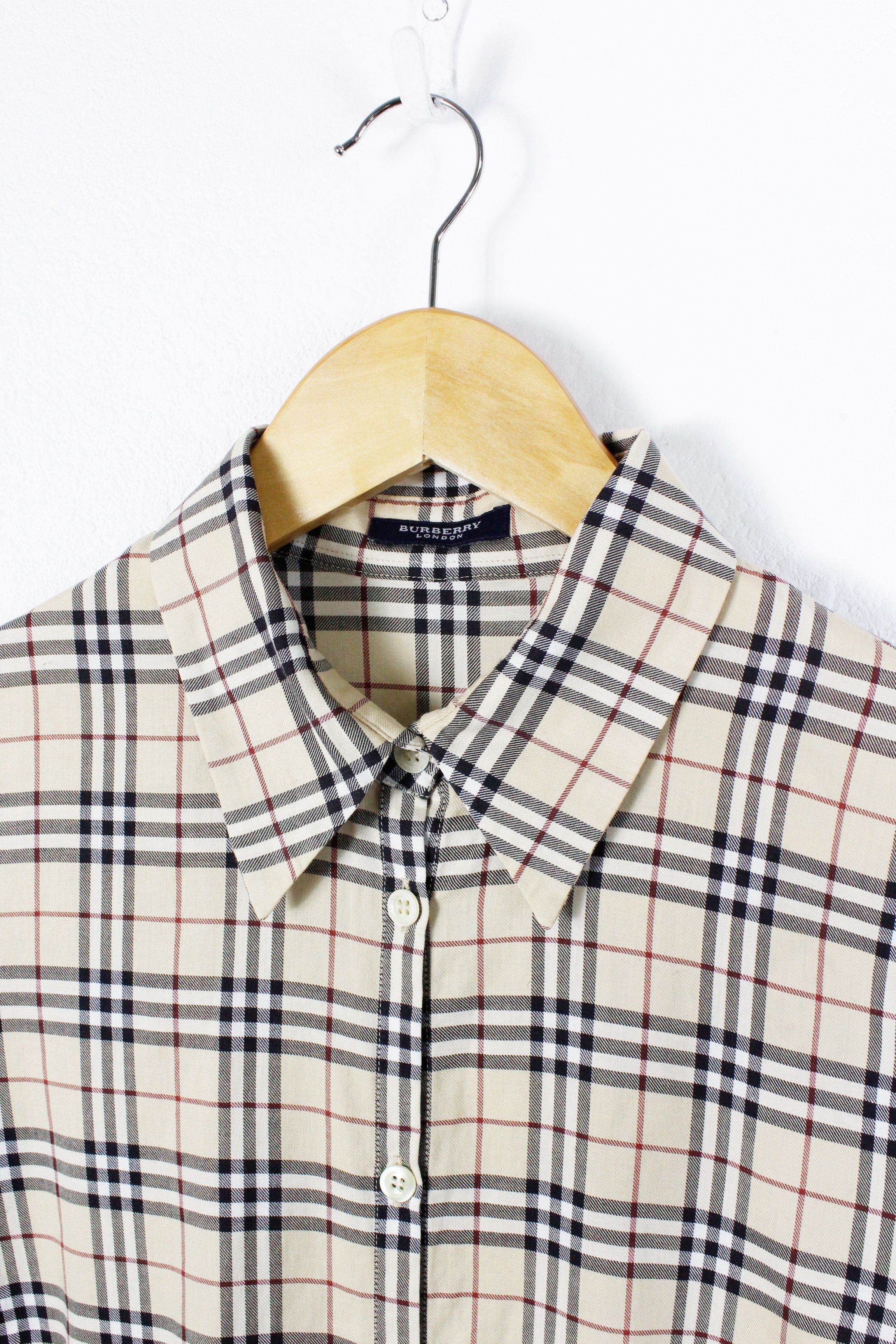 Burberry Burberry Vintage Beige Check Nova Blouse Shirt Size M / US 6-8 / IT 42-44 - 2 Thumbnail
