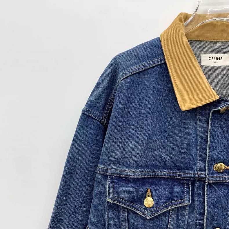 Blue Denim Jacket with Embroidered Letters