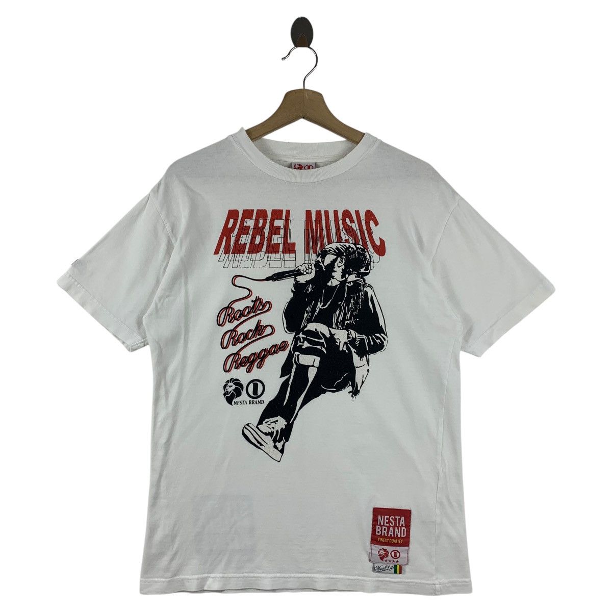 Japanese Brand × Vintage Vintage NESTA BRAND X REBEL MUSIC Big printed tee Size US M / EU 48-50 / 2 - 1 Thumbnail