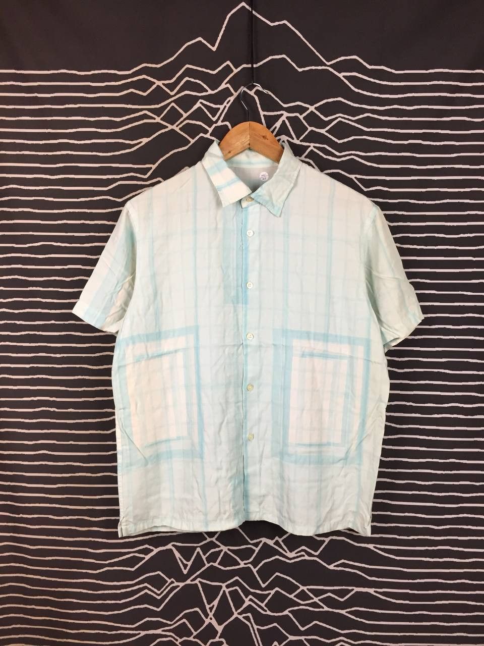 Japanese Brand Comme Ca Du Mode Archive Abstract Grid Rayon Button Up Shirt Size US M / EU 48-50 / 2 - 2 Thumbnail