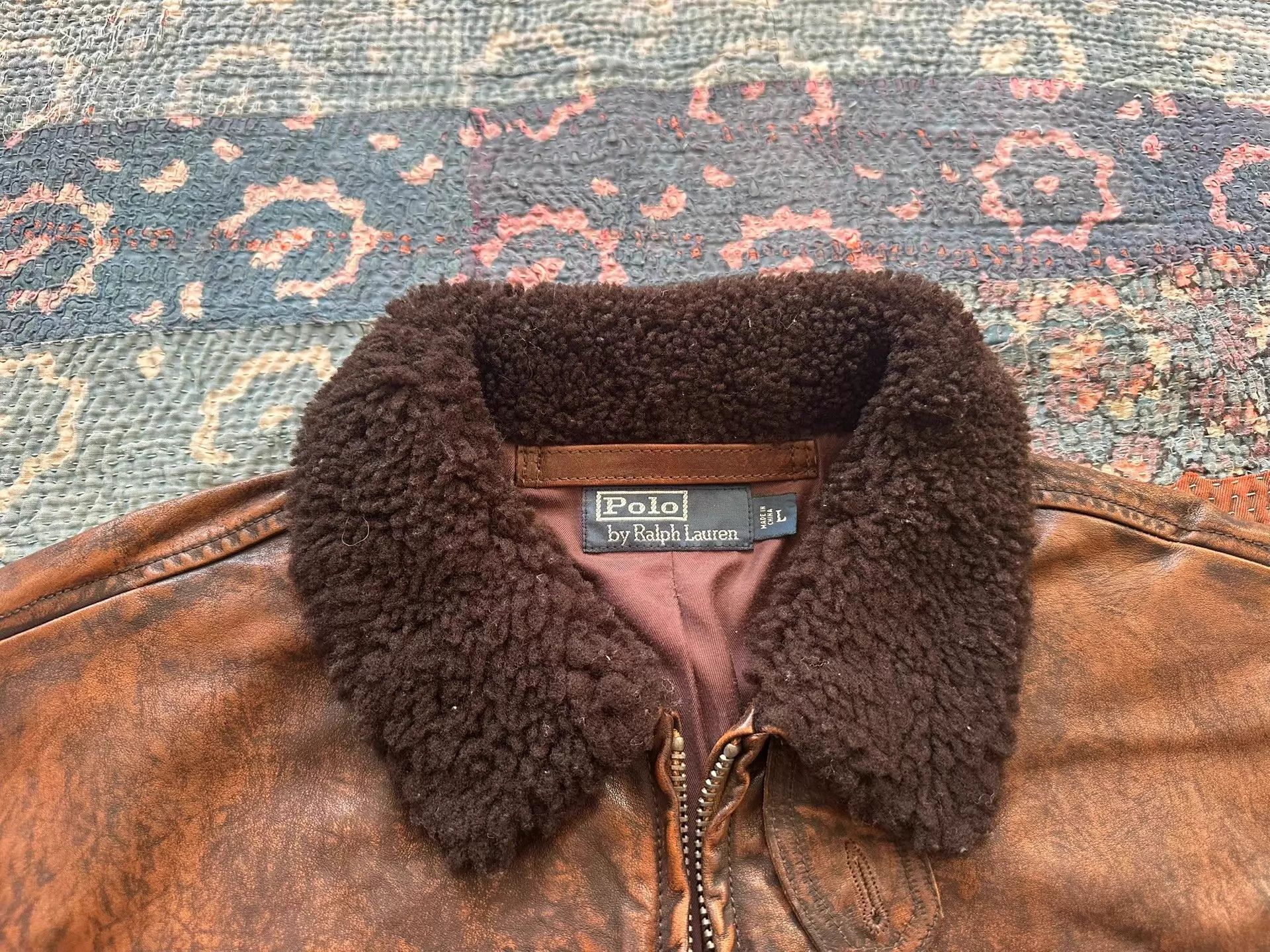 Polo Ralph Lauren Polo Ralph Lauren G1 Distressed Leather Fur Collar Size US L / EU 52-54 / 3 - 5 Thumbnail