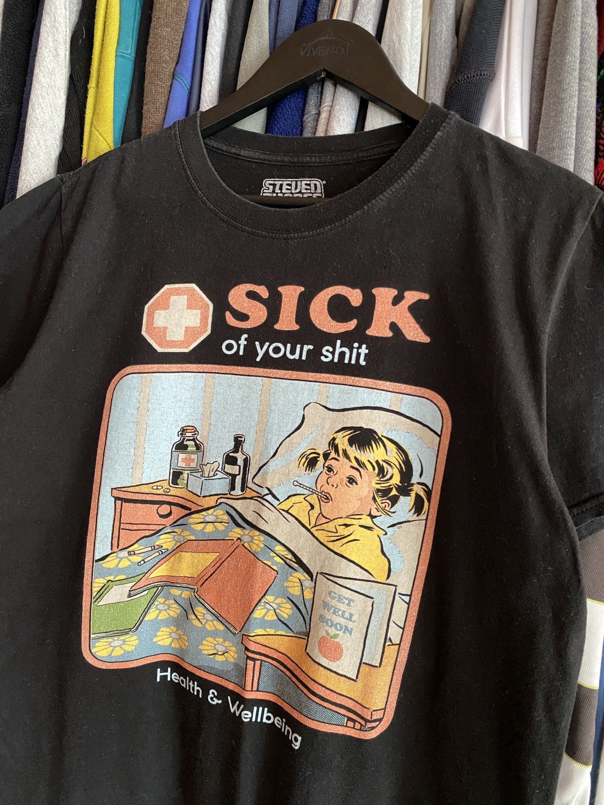 Vintage SICK OF YOUR SHIT HUMOR VINTAGE T-SHIRT Y2k Size US M / EU 48-50 / 2 - 2 Thumbnail