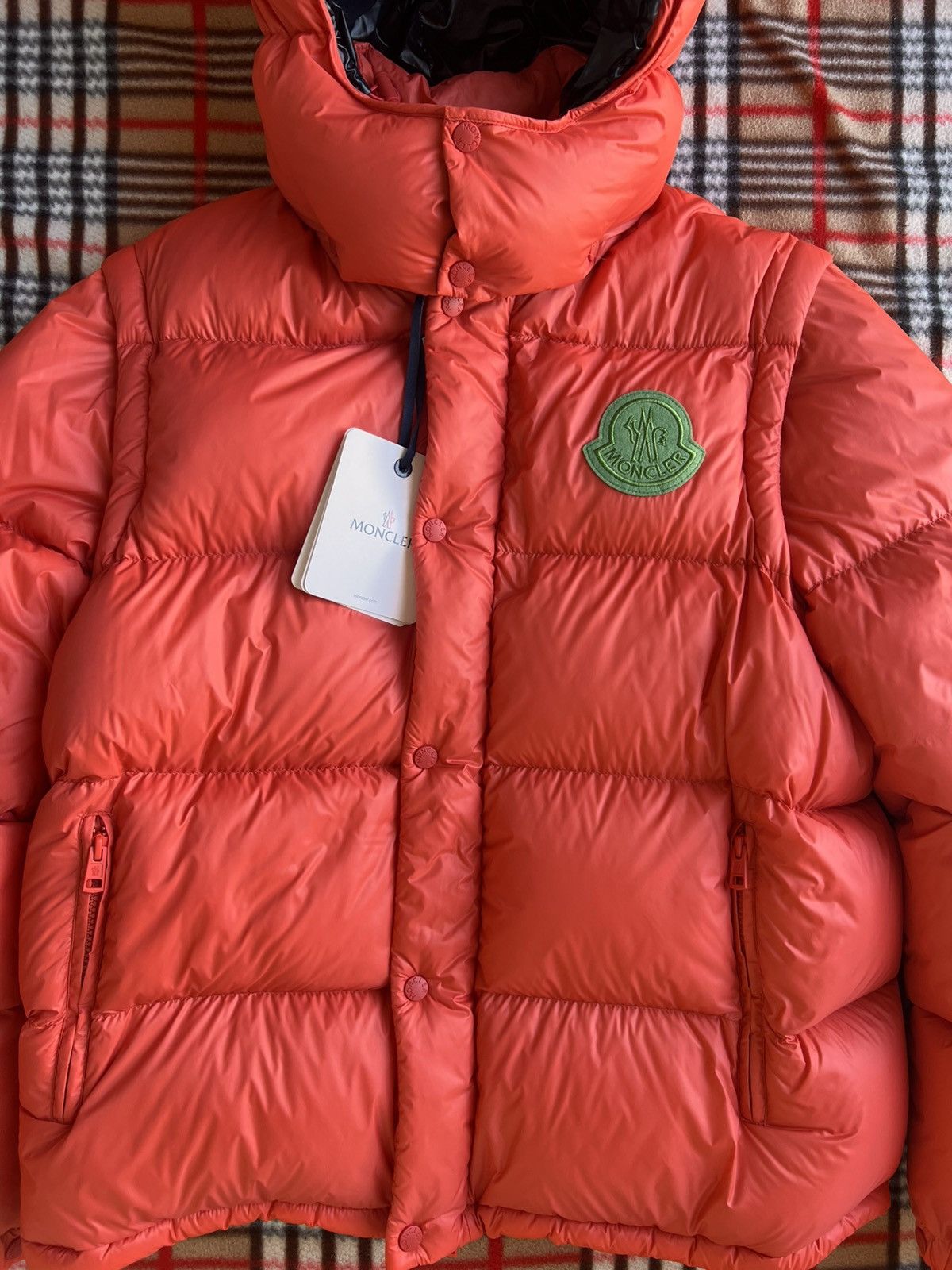 Moncler L Moncler Cyclone Short Down Jacket goose orange vest 2 jn 1 Size US L / EU 52-54 / 3 - 10 Thumbnail