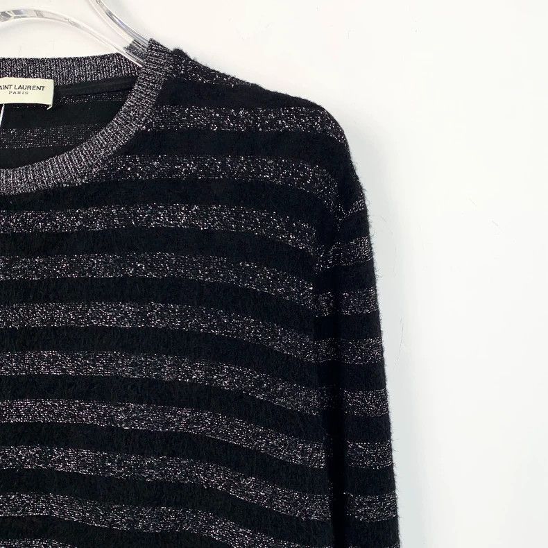 Saint Laurent Paris Saint Laurent Paris Black striped knitted sweater-2505 Size US M / EU 48-50 / 2 - 3 Thumbnail