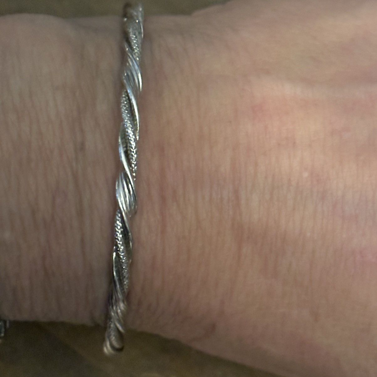 Vintage Vintage silver tone twisted bangle bracelet Size ONE SIZE - 2 Thumbnail