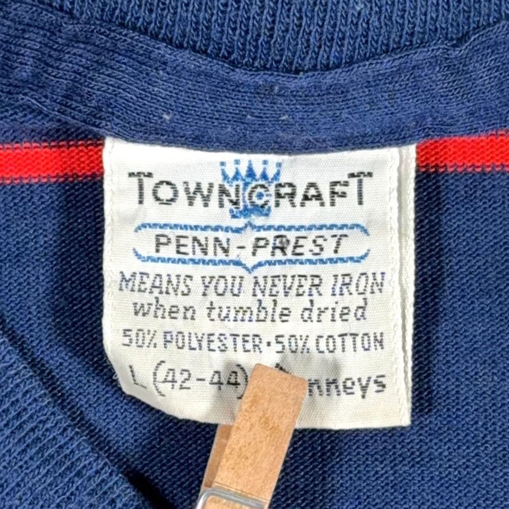 Penn VINTAGE Towncraft Shirt Adult LARGE Blue Red Striped Penn Prest 60s Shirt Mens Large Blue Red Striped 60s Size US L / EU 52-54 / 3 - 4 Thumbnail