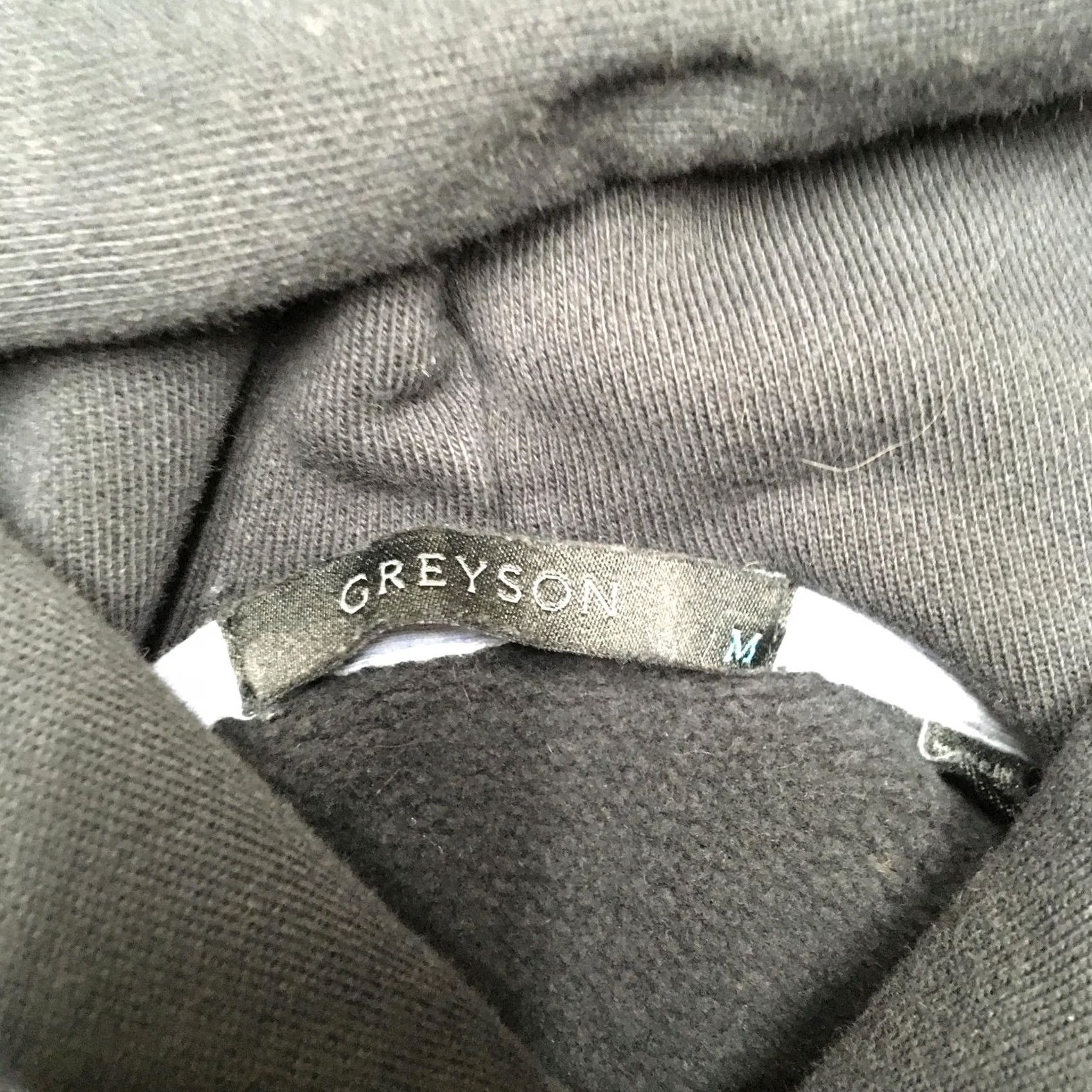 Vintage Greyson Hoodie Mens M Black Pullover Fleece Graphic Print City Motor City Logo Crew Neck Long Sleeve Pockets Size US M / EU 48-50 / 2 - 6 Thumbnail