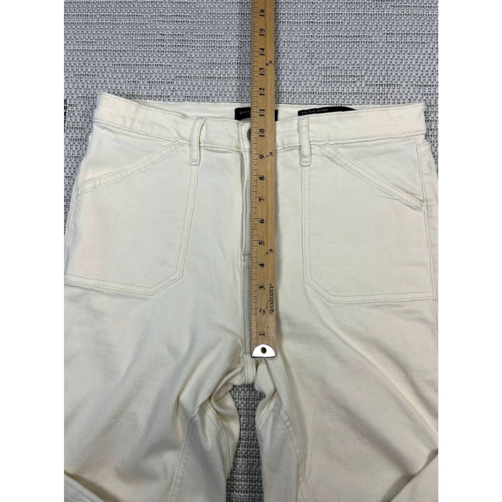 Banana Republic Banana Republic Jeans Women Mid Rise Skinny White Denim 30x26 Regular 5-Pocket Cotton Spandex Denim Zip Button Pants Classic Outdoor Mens Womens Girls Size 30" / US 8 / IT 44 - 6 Thumbnail