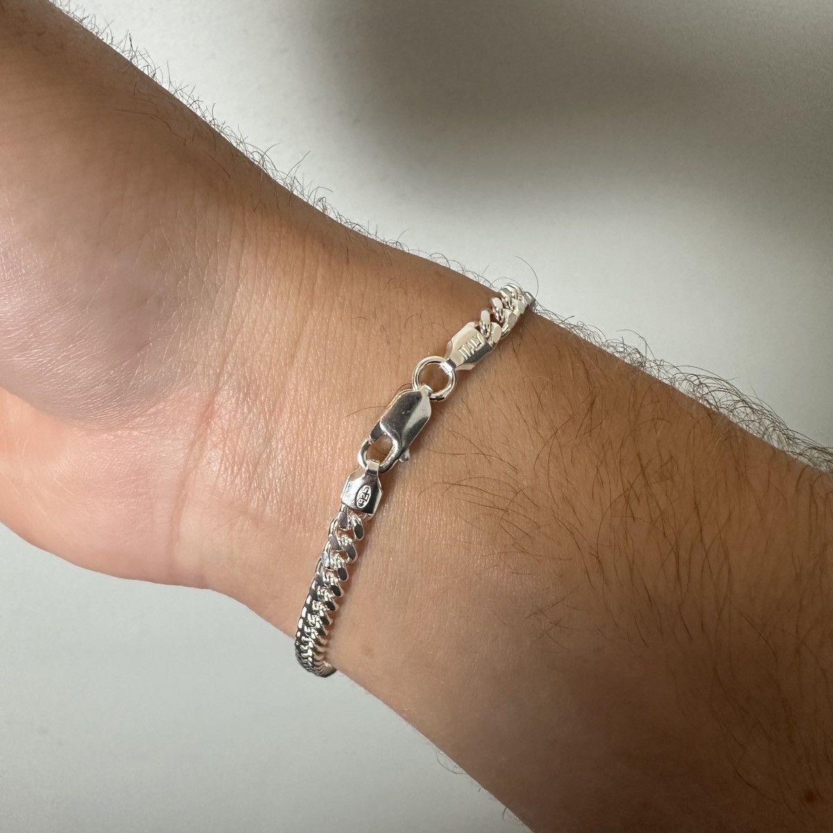 Jewelry Silver Bracelet Solid .925 Silver Miami Cuban Link 4mm 7in Size ONE SIZE - 5 Thumbnail