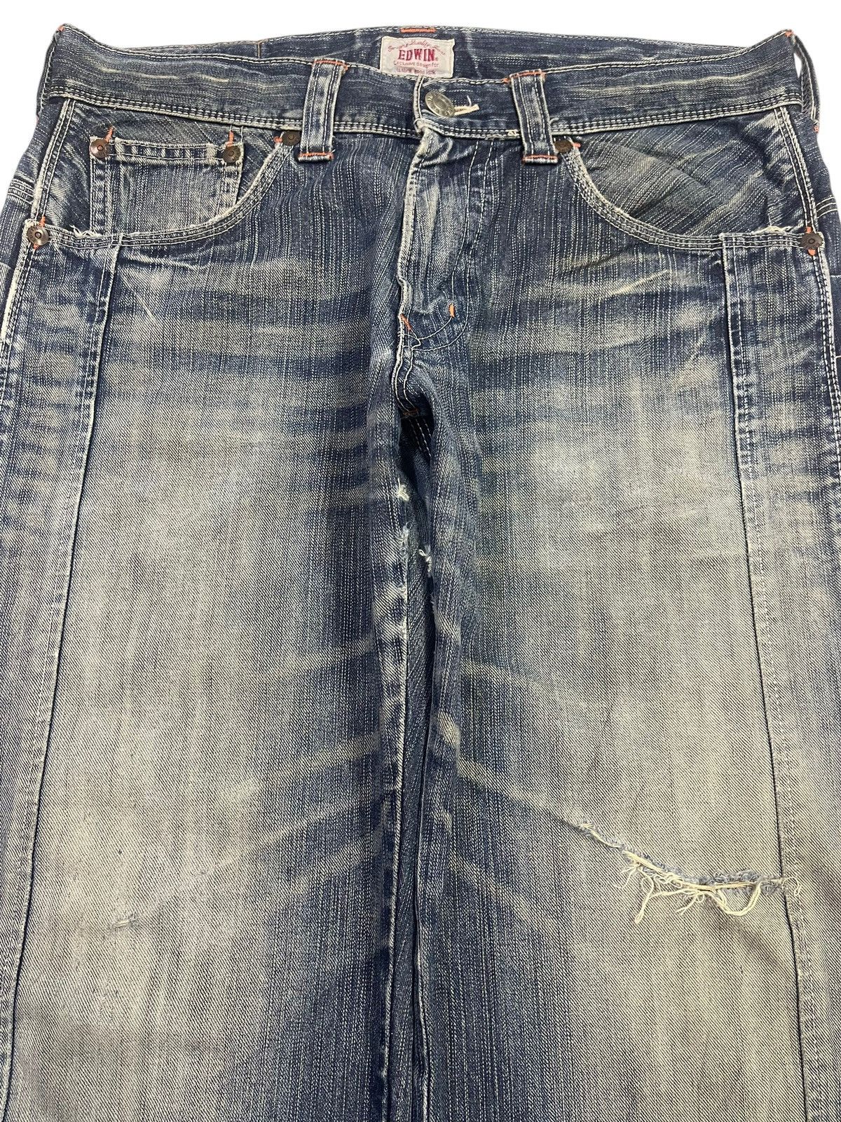 Edwin Edwin XV Exclusive Vintage Faded Wash Distress Baggy Jeans Size US 36 / EU 52 - 3 Thumbnail