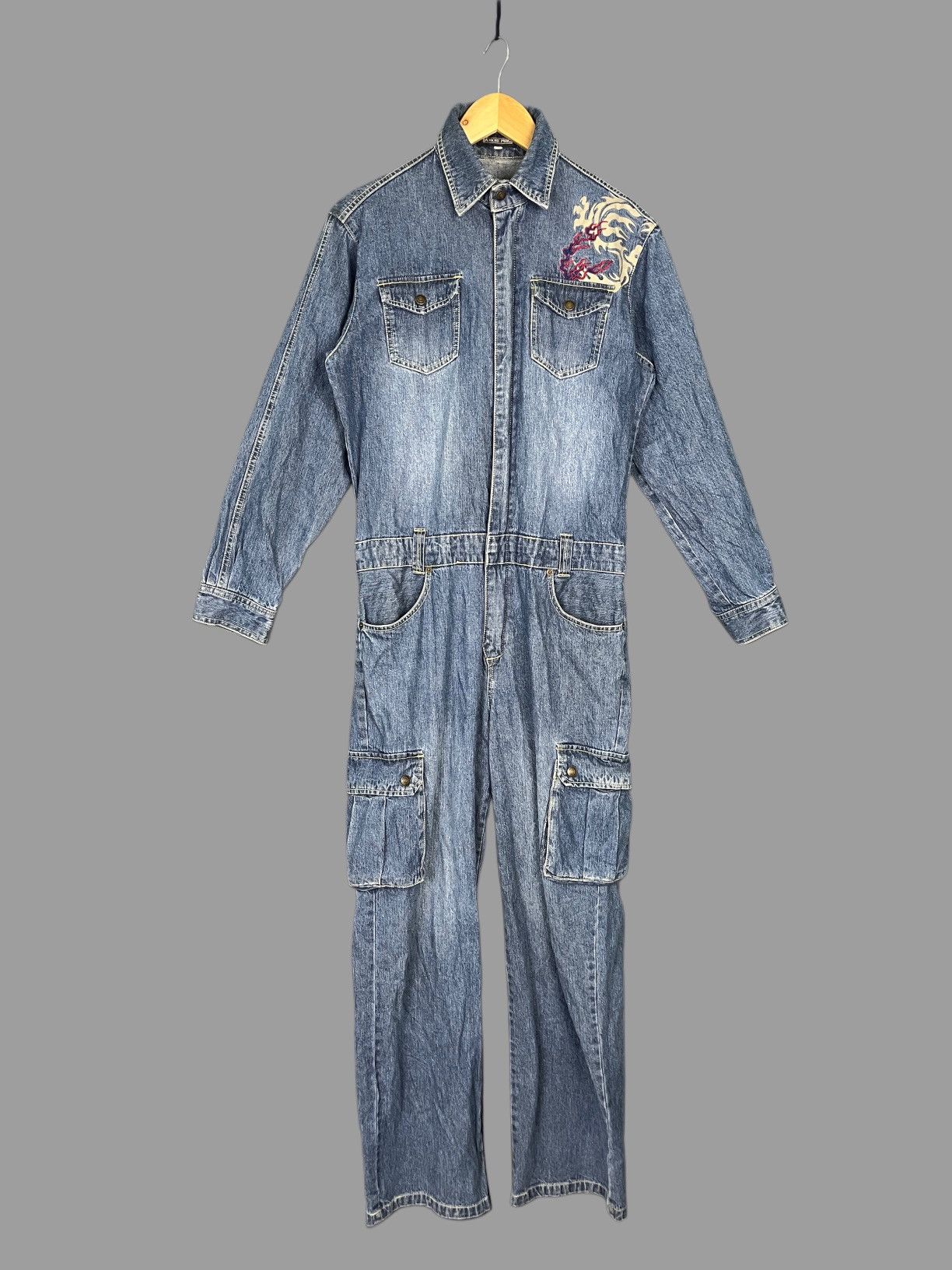 Japanese Brand Amore Puro Dragon Backhit Denim Cargo Coverall Size US S / EU 44-46 / 1 - 2 Thumbnail