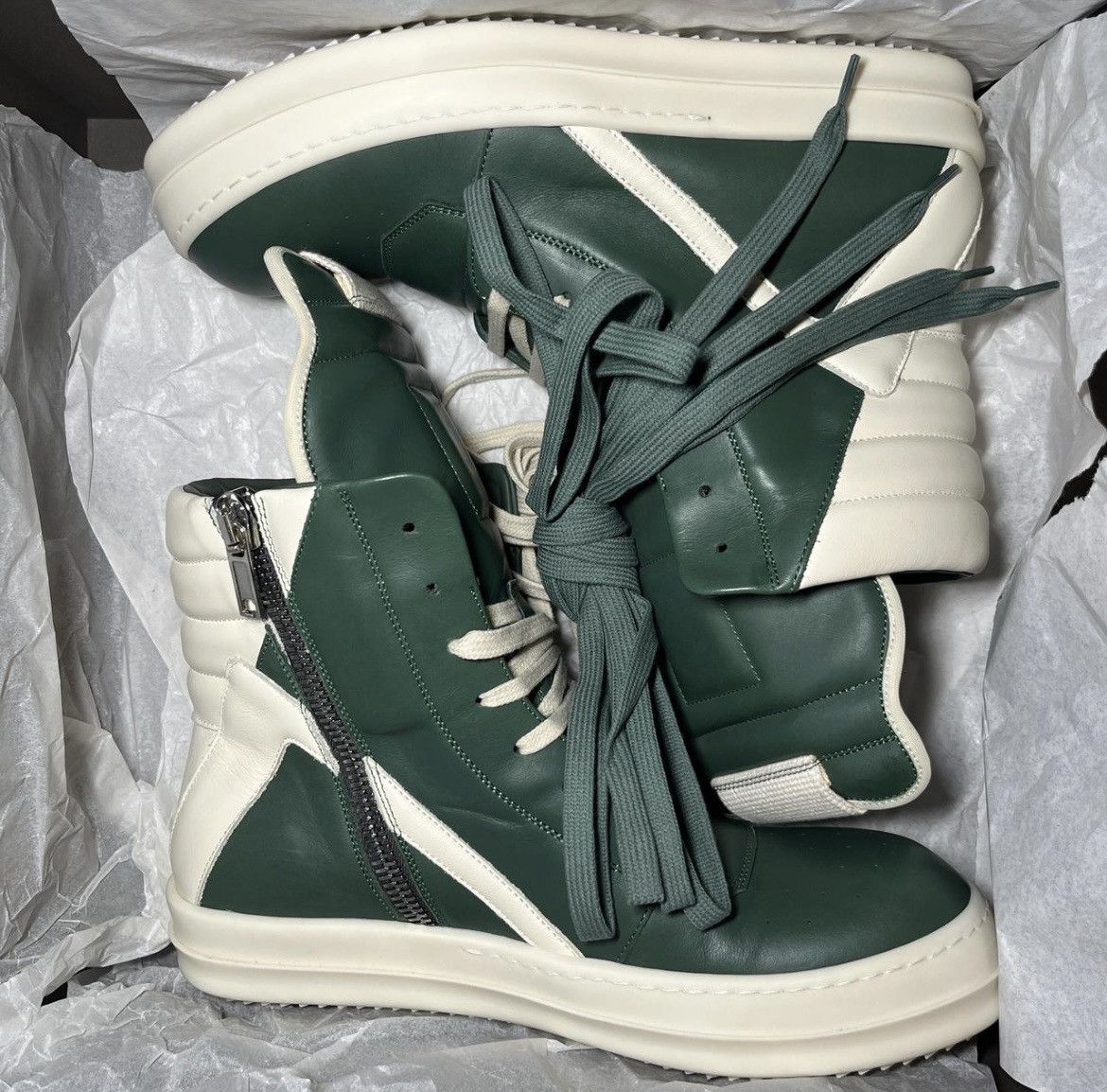 Rick Owens Rick Owens Teal/Milk Geobasket size 41 Size US 8 / EU 41 - 5 Thumbnail