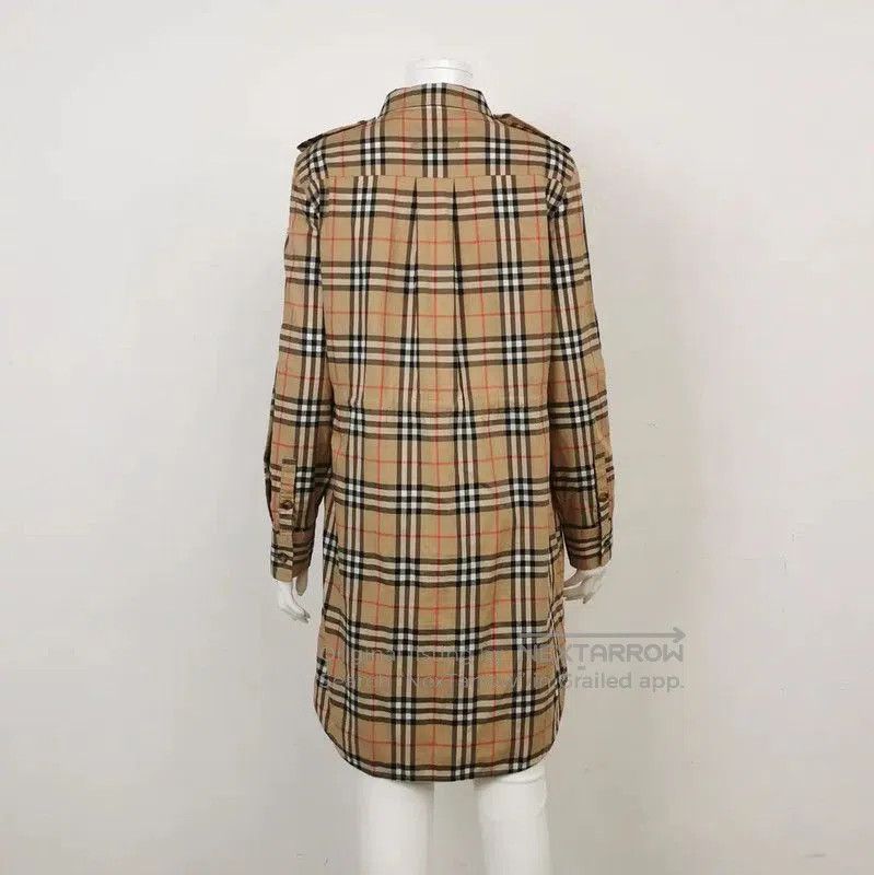 Burberry Burberry Cotton Check Dress in Khaki. Size M / US 6-8 / IT 42-44 - 2 Thumbnail