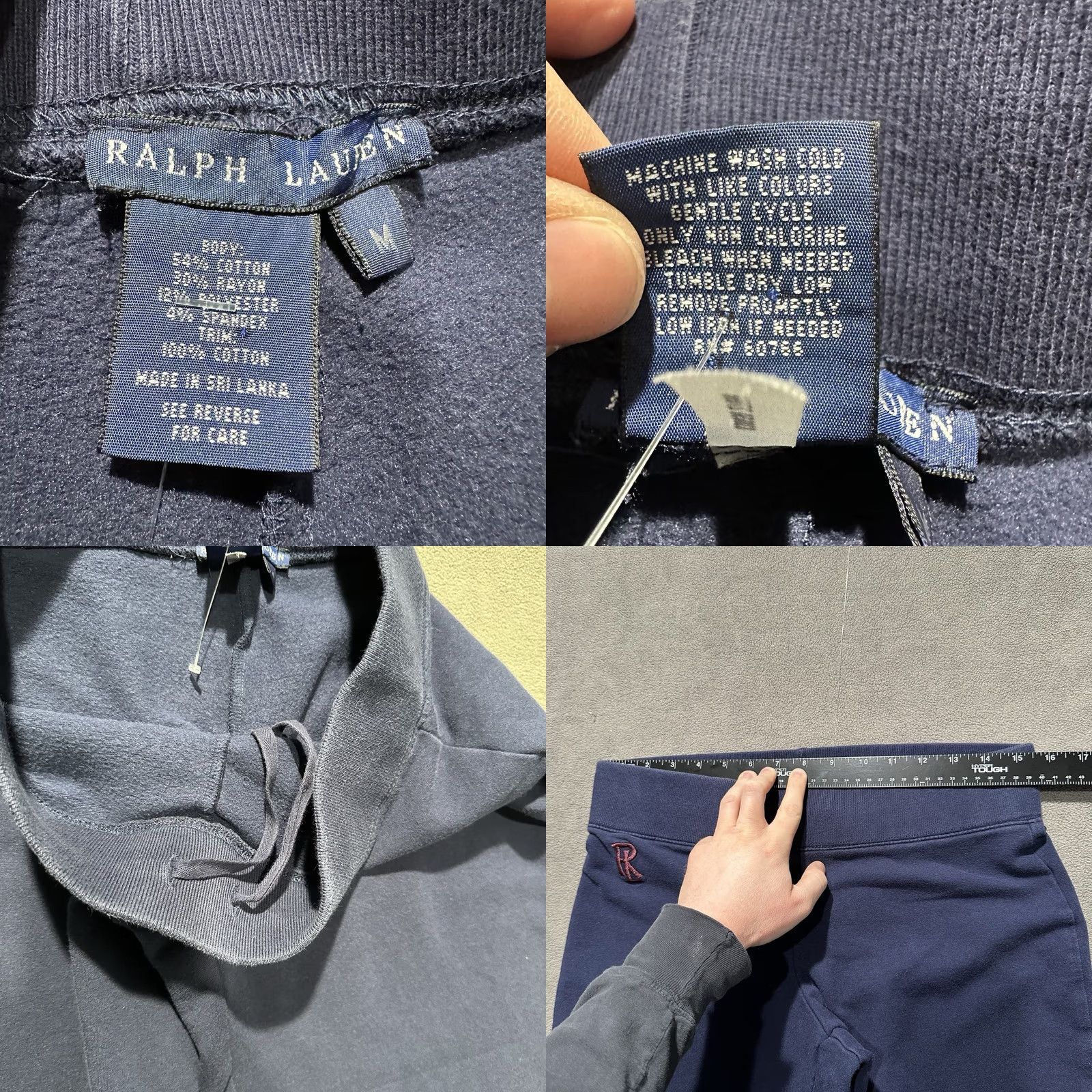 Ralph Lauren Ralph Lauren Sweatpants Womens Medium Navy Blue Wide-Leg Fleece Logo Lounge EUC Size 32" / US 10 / IT 46 - 8 Thumbnail