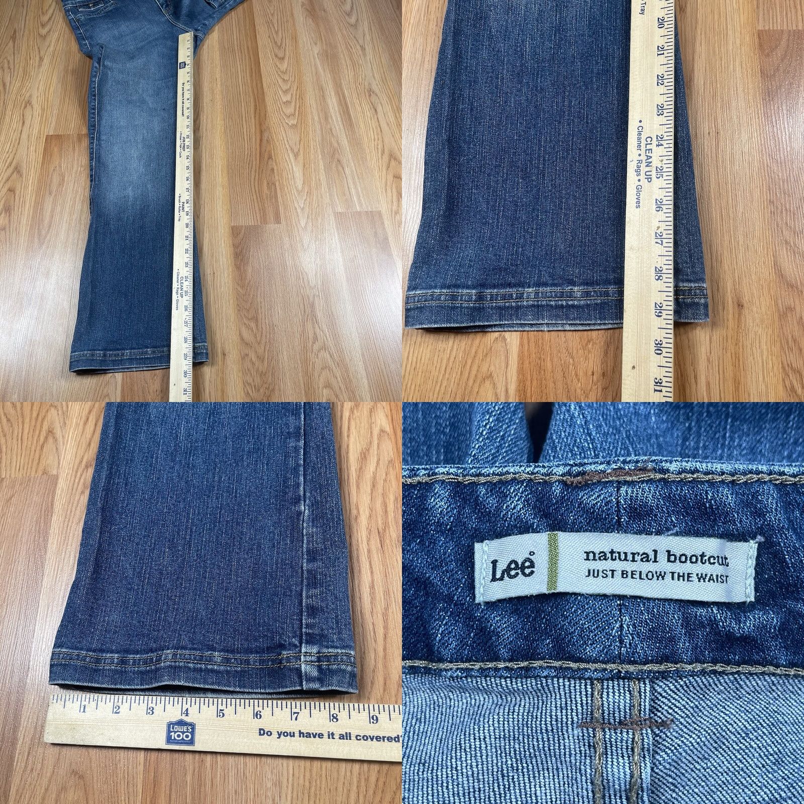 Lee Lee Jeans Womens 12 Medium Bootcut Just Below The Waist Blue Wash Denim - Vintage Condition - High Rise Size 34" / US 12 / IT 48 - 8 Thumbnail