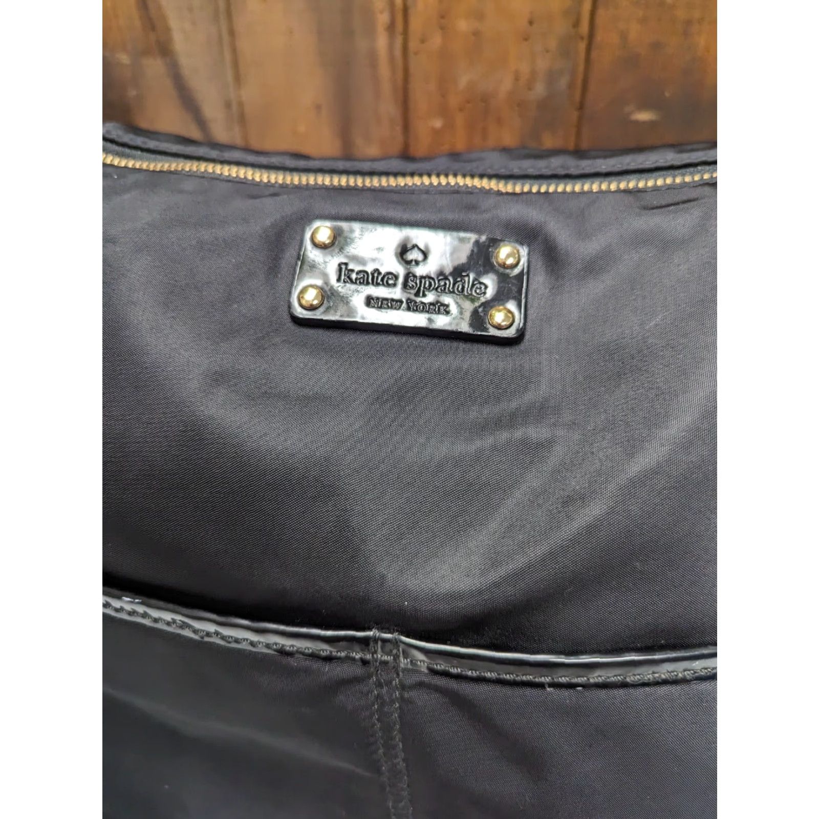 Vintage kate spade new york Chelsea Nylon Large Black Tote Bag Shoulder Travel Zipper Inner Pockets Lightweight Size ONE SIZE - 4 Thumbnail