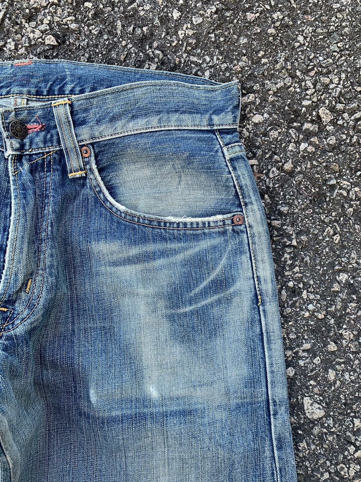 Kapital VINTAGE EDWIN 504 JAPANESE FADED & RUSTY DISTRESSED DENIM Size US 32 / EU 48 - 11 Thumbnail