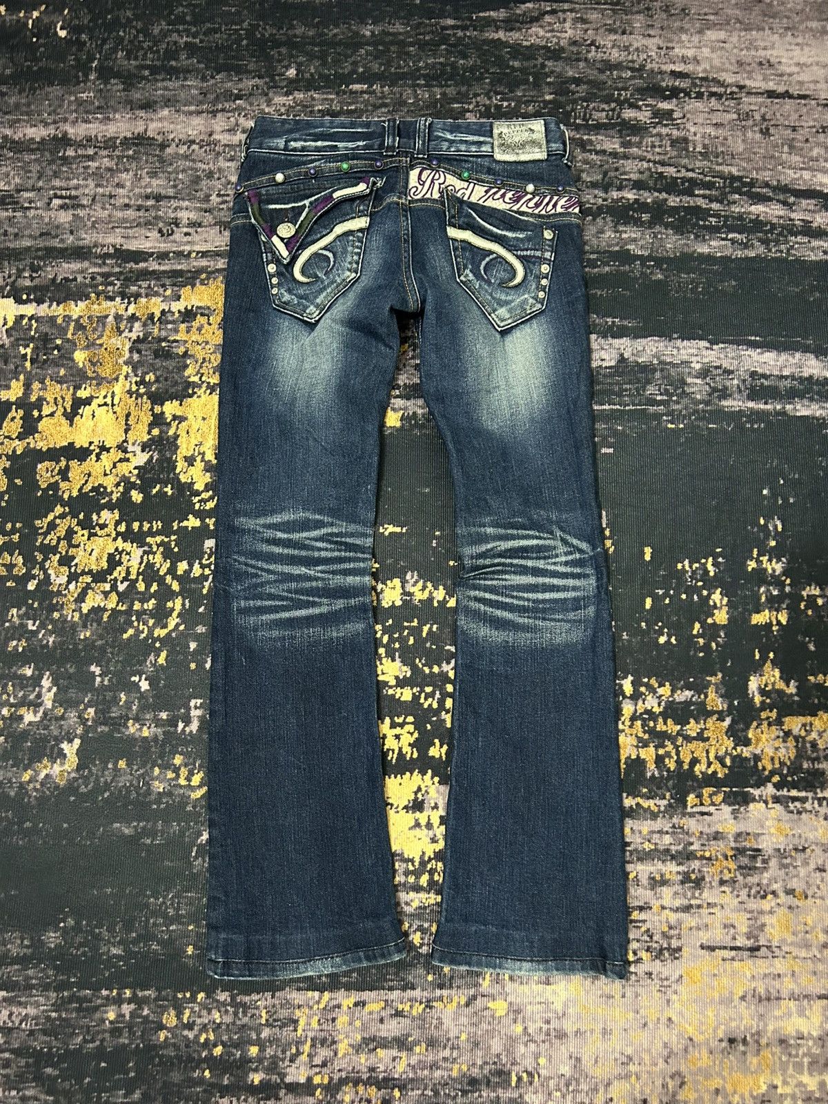 Tornado Mart Redpepper Japan Snake Pocket Washed Flare Jeans Size US 27 - 1 Thumbnail