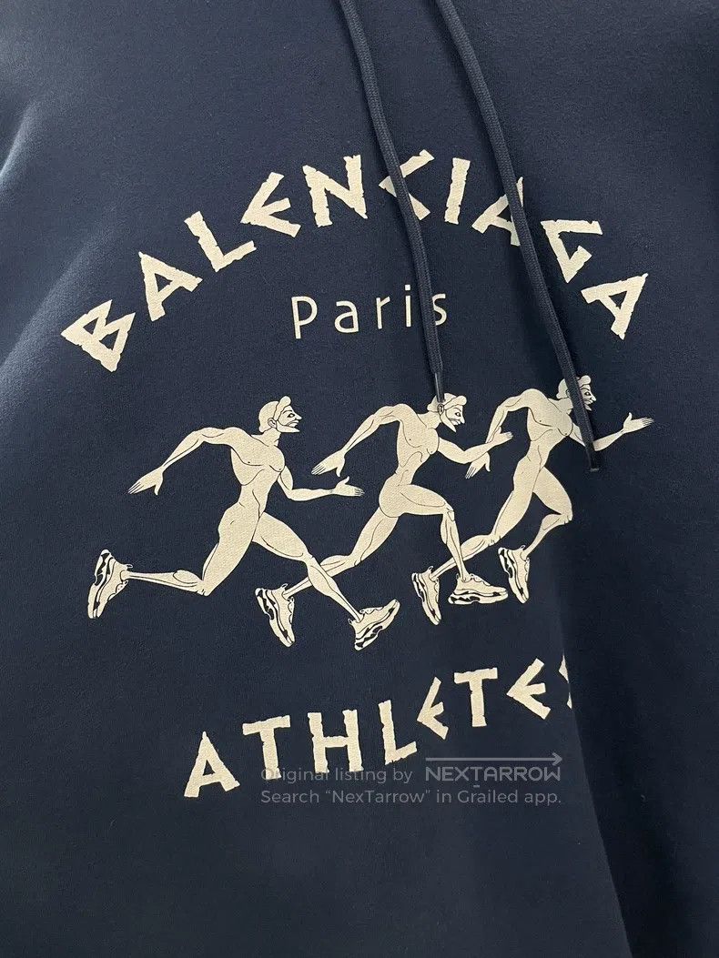 Balenciaga Balenciaga Blue Destroyed Marathon Hoodie Size US XS / EU 42 / 0 - 3 Thumbnail