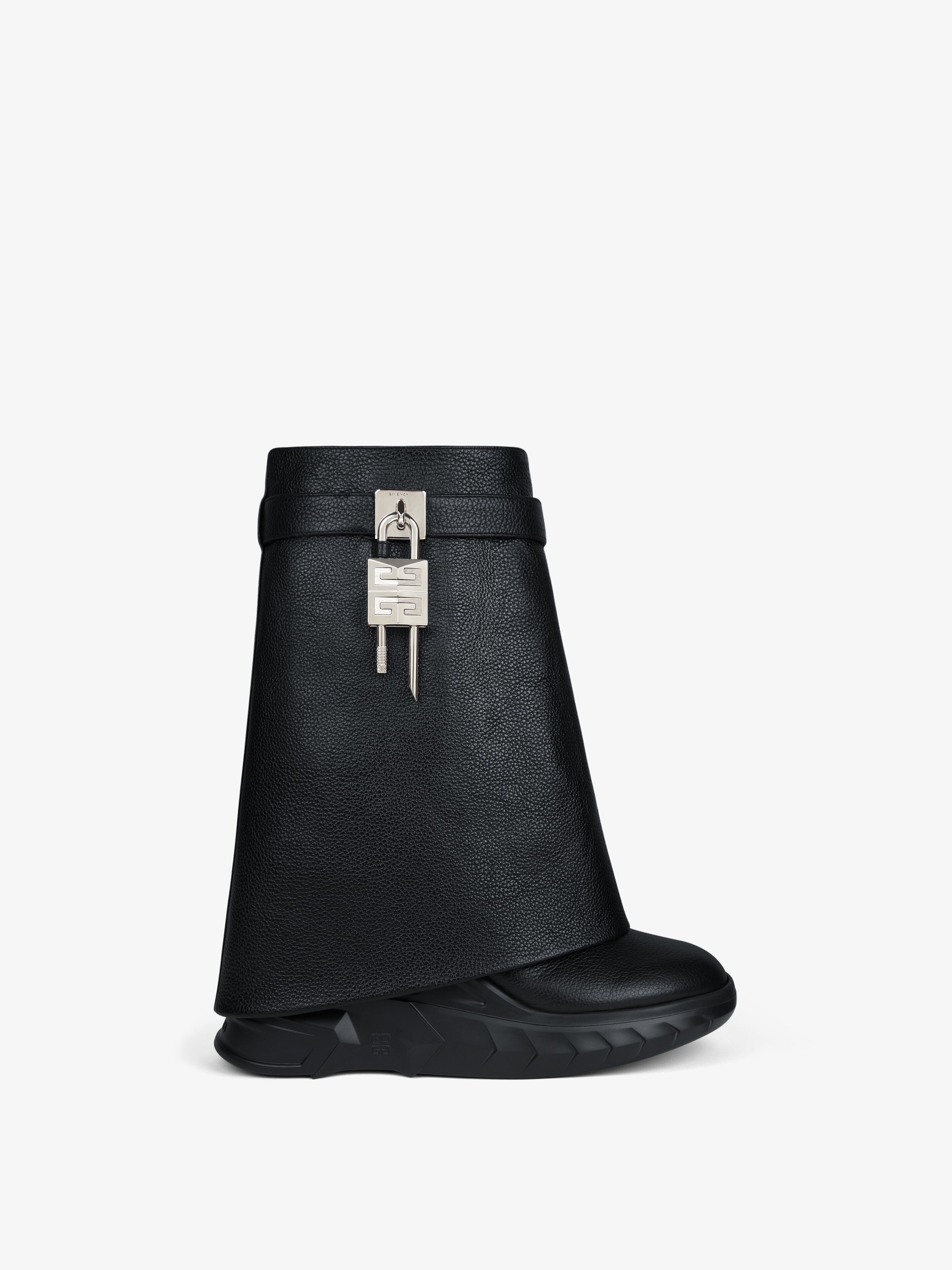 Givenchy o1srvl11e0225 Shark Lock Biker Ankle Boots Biker 85mm Black Size US 5 / IT 35 - 1 Thumbnail