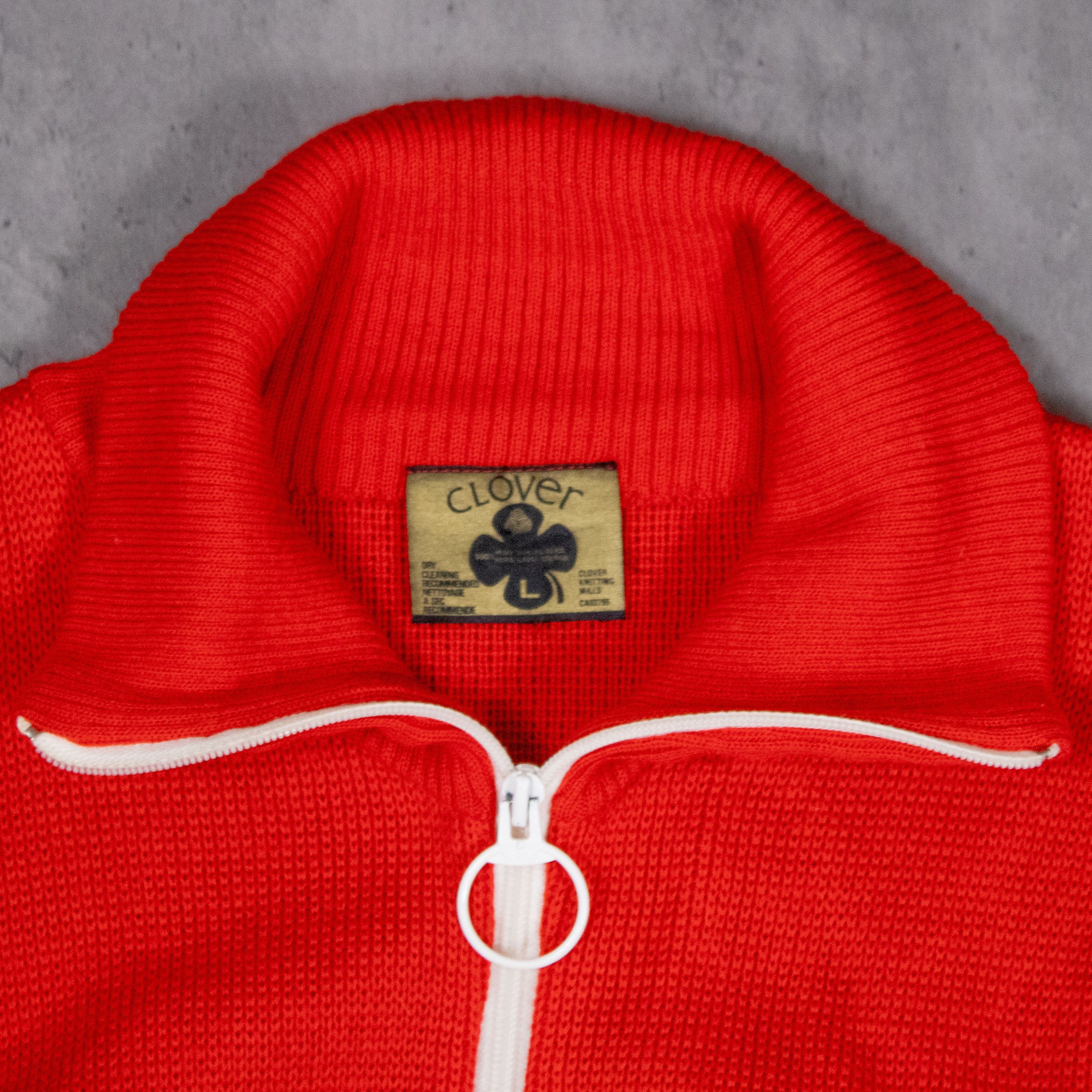 Lil Uzi Vert × Vintage Vintage 1970’s Clover Knitted Full Crip Mock Neck Jacket Size US M / EU 48-50 / 2 - 8 Thumbnail