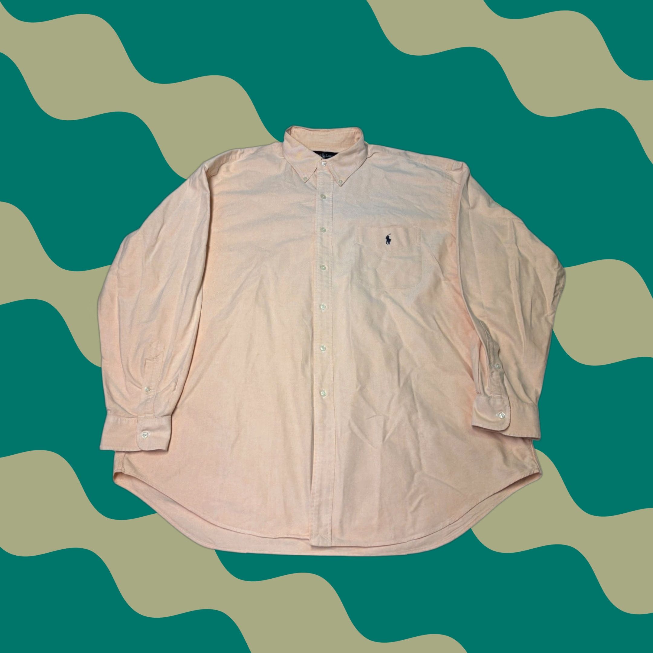 Ralph Lauren Ralph Lauren Big Shirt Oxford Button Down Peach Logo Embroidered Men's XL Cotton Shirt Size US XL / EU 56 / 4 - 1 Thumbnail