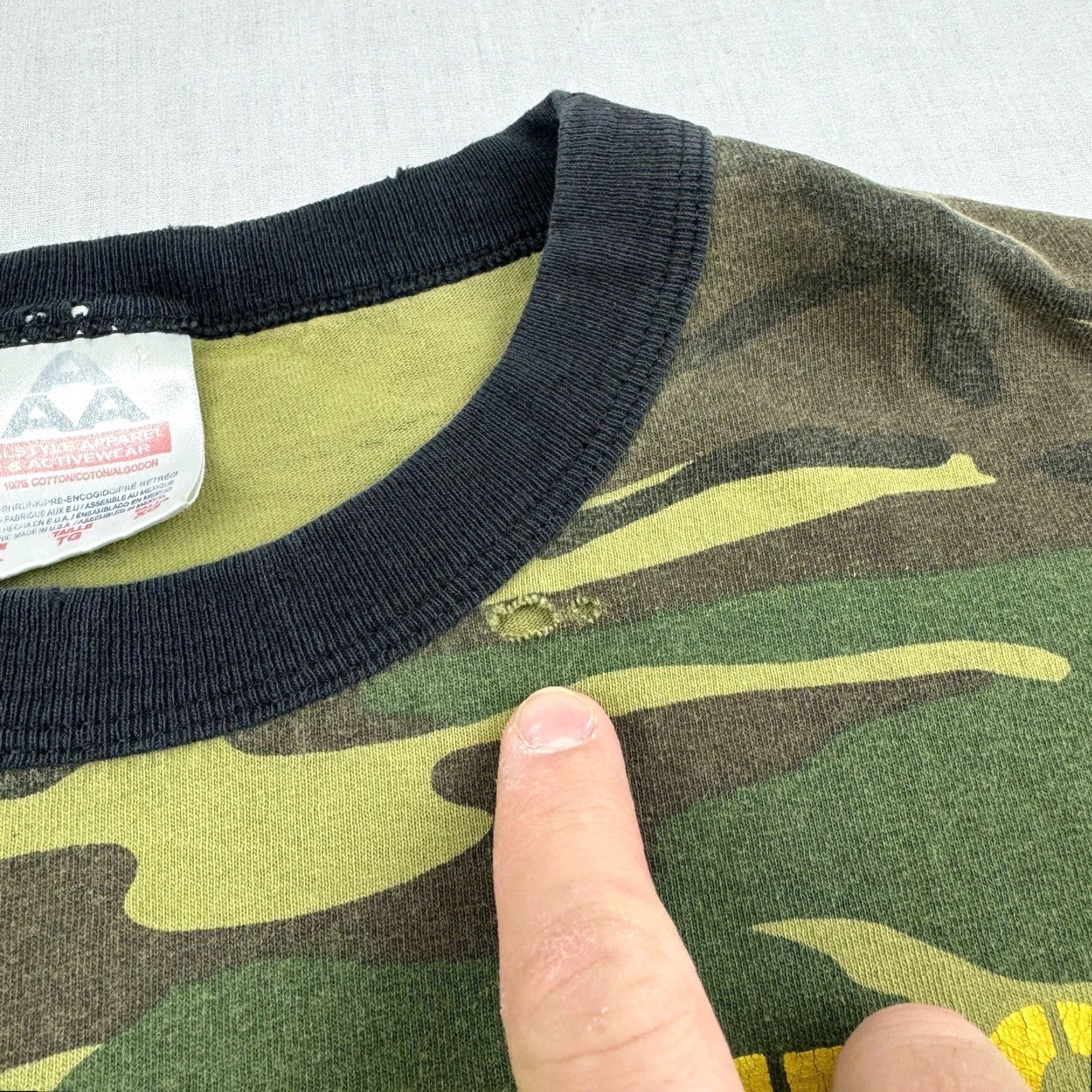 Vintage VINTAGE Marines Shirt Adult XL Green Camo Grunge Y2K Military Ringer 90s America Size US XL / EU 56 / 4 - 4 Thumbnail