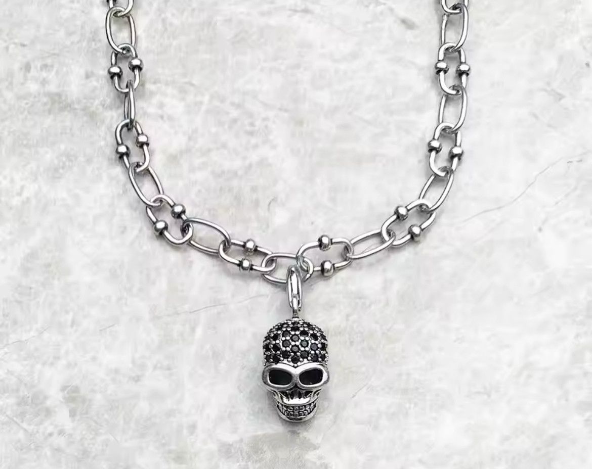 Other Skull Pave Pendant Necklace Size ONE SIZE - 1 Thumbnail