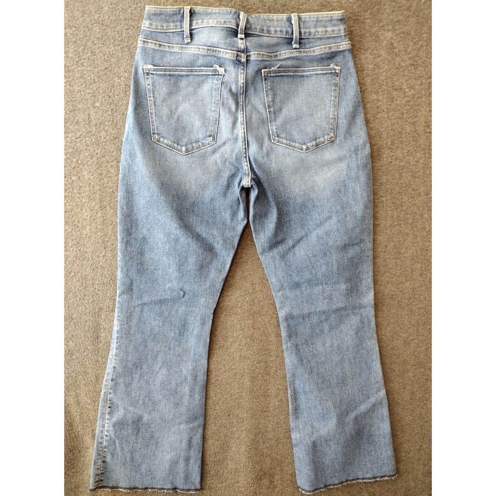 Vintage Unbranded Women's High Rise Cotton Denim Boot Crop Jeans 29 R Blue 90s Womens Jeans Size 29" - 2 Thumbnail