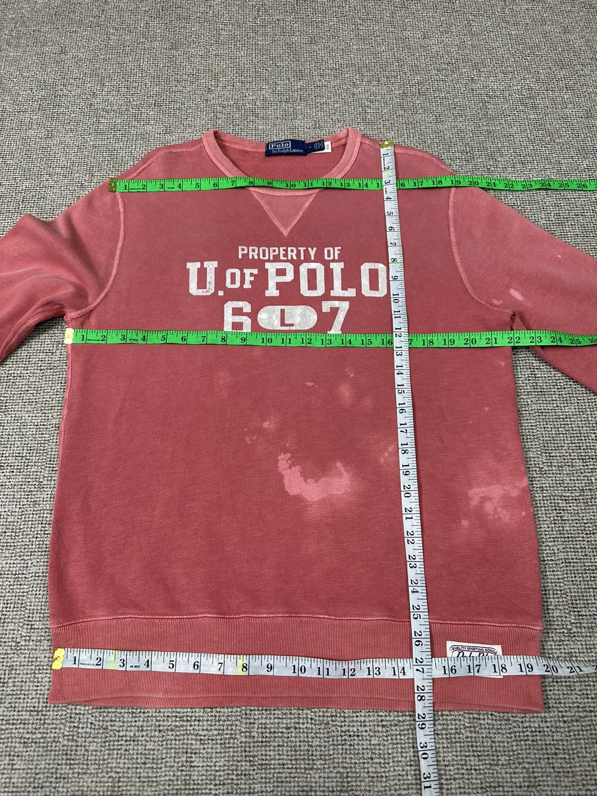 Polo Ralph Lauren Vintage US Polo Ralph Lauren Faded Bleach Crewneck Z401 Size US M / EU 48-50 / 2 - 5 Thumbnail