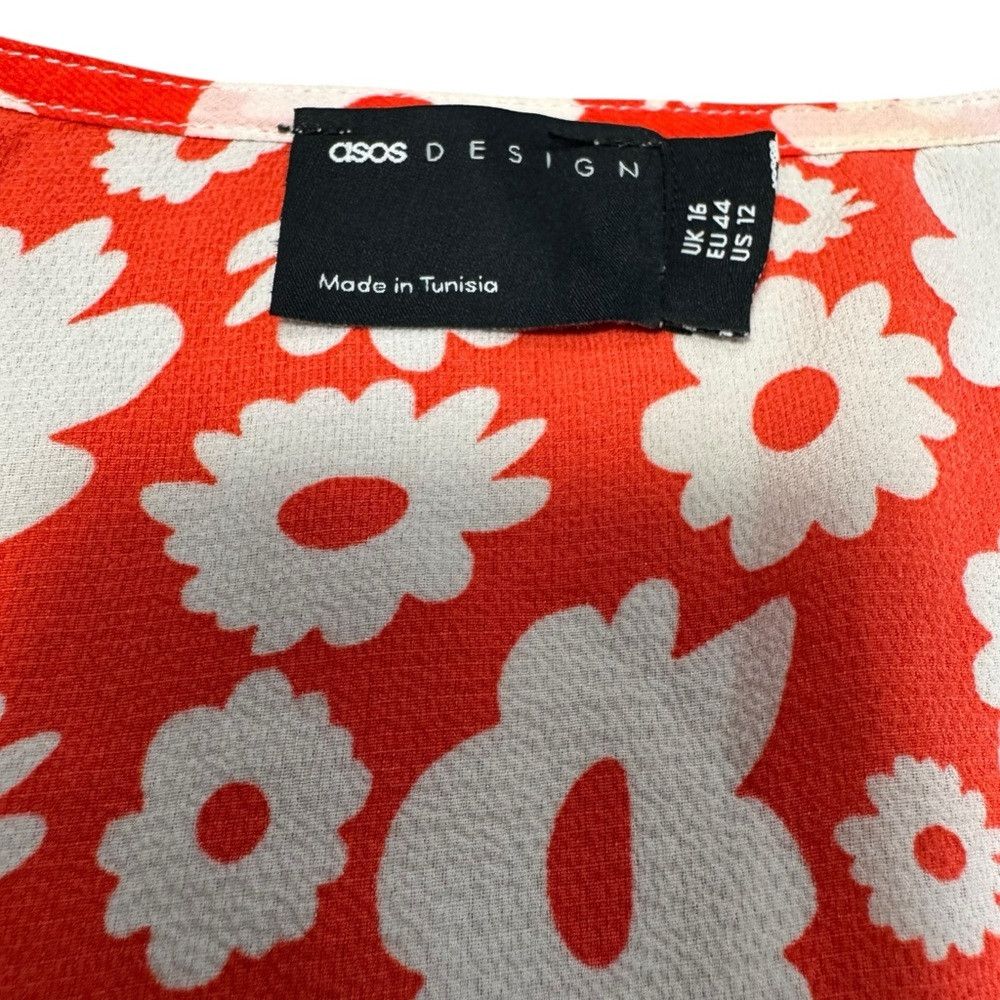 Asos NWT New ASOS Button Front Red Floral Dress Size 12 Size XL / US 12-14 / IT 48-50 - 7 Thumbnail