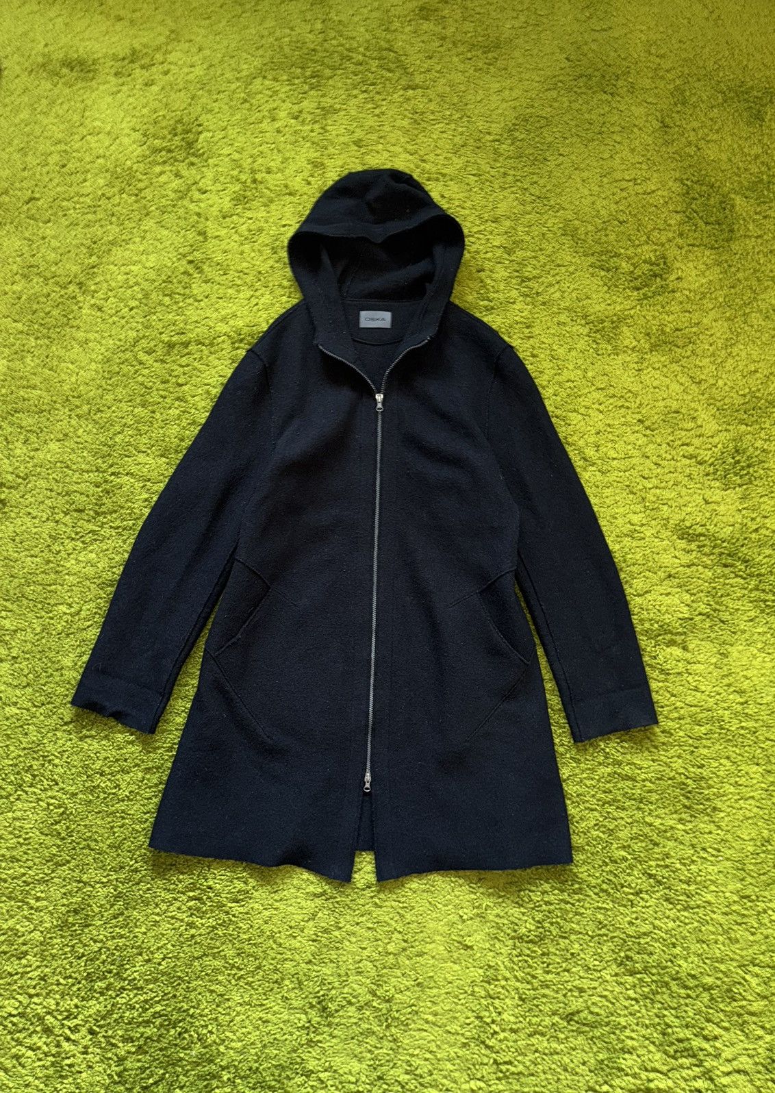 Designer × OSKA Oska avant garde 100% wool hooded zip coat jacket Size M / US 6-8 / IT 42-44 - 1 Thumbnail
