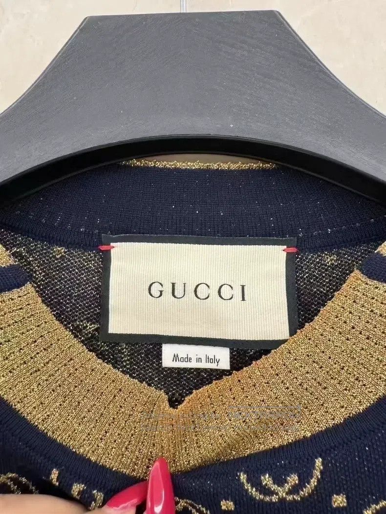 Gucci Gucci Cashmere blended knitted gold thread jacquad stitchi Size XS / US 0-2 / IT 36-38 - 3 Thumbnail