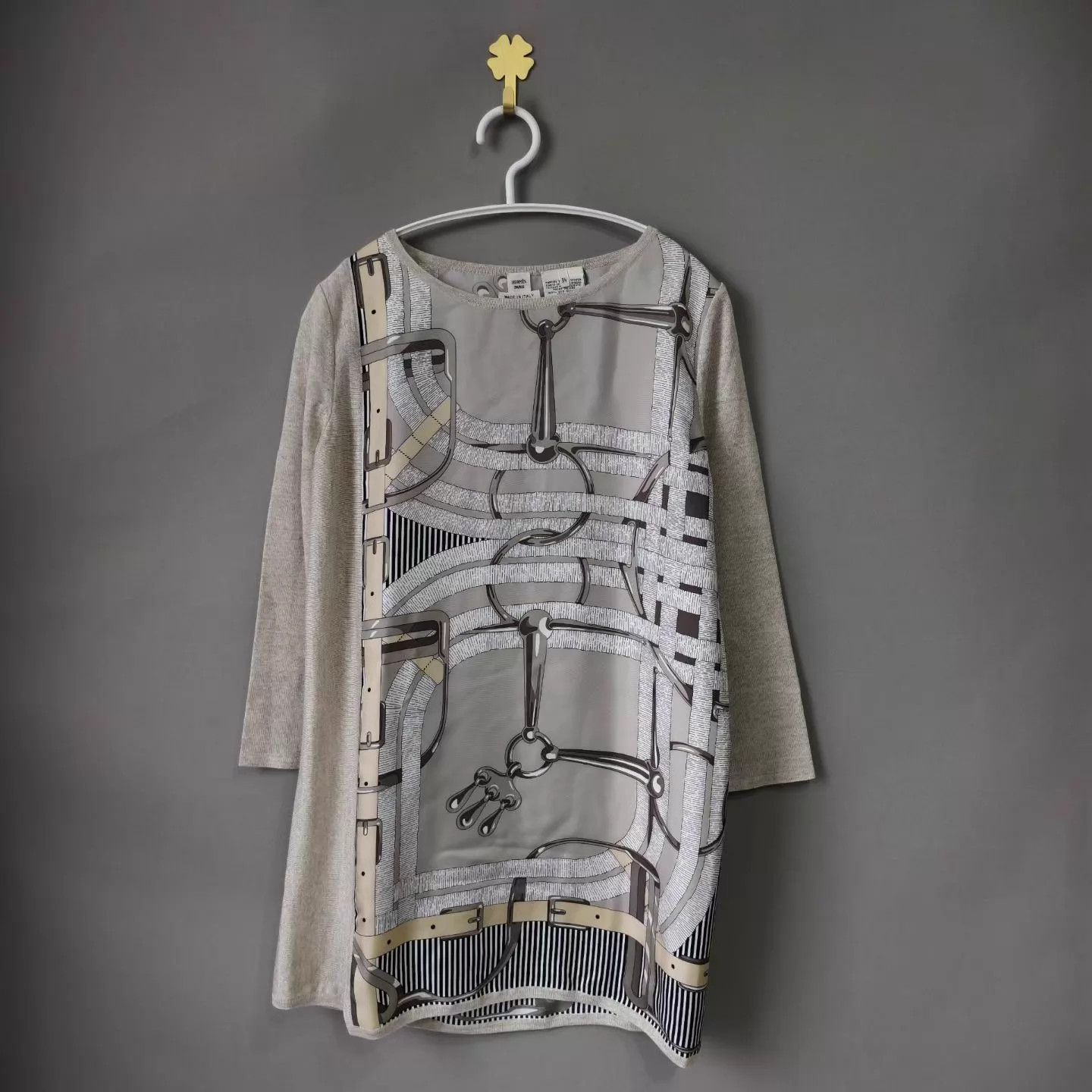 HERMES Wool Paneled Silk Dress size 34 99