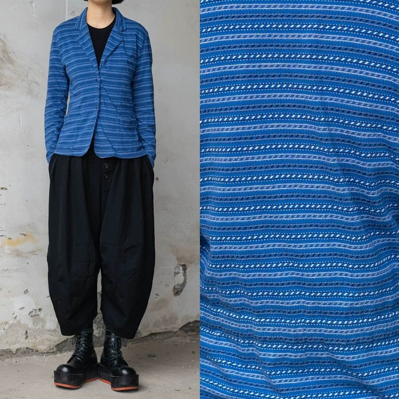 Kenzo KENZO Blue striped cotton thin coat vintage Size M / US 6-8 / IT 42-44 - 1 Thumbnail