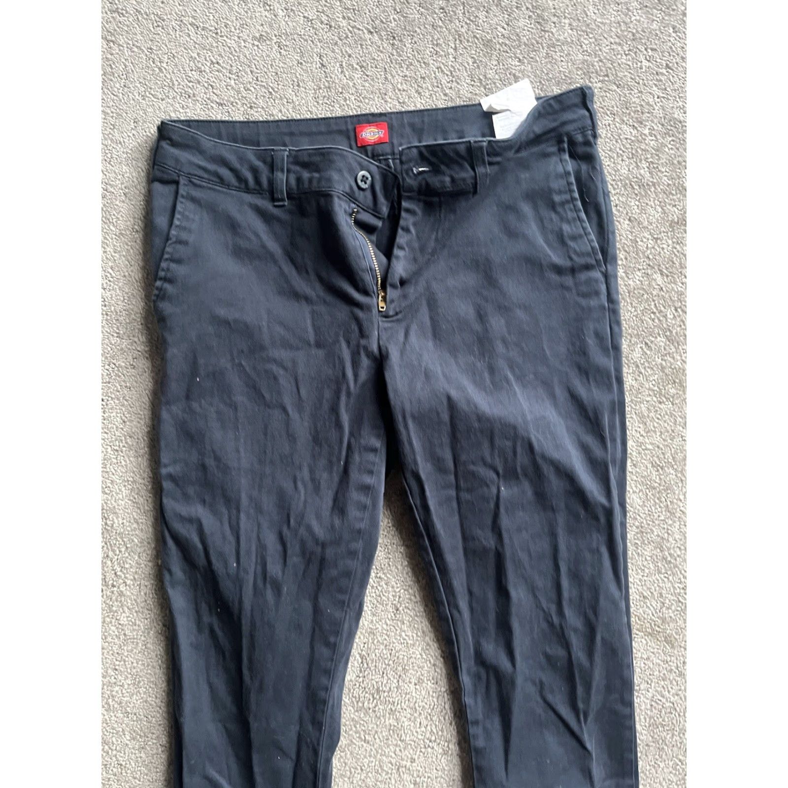 Dickies VINTAGE Dickies Women Pants Size 9 Regular Skinny Solid Blue Cotton Spandex Casual Office Size 30" / US 8 / IT 44 - 2 Thumbnail