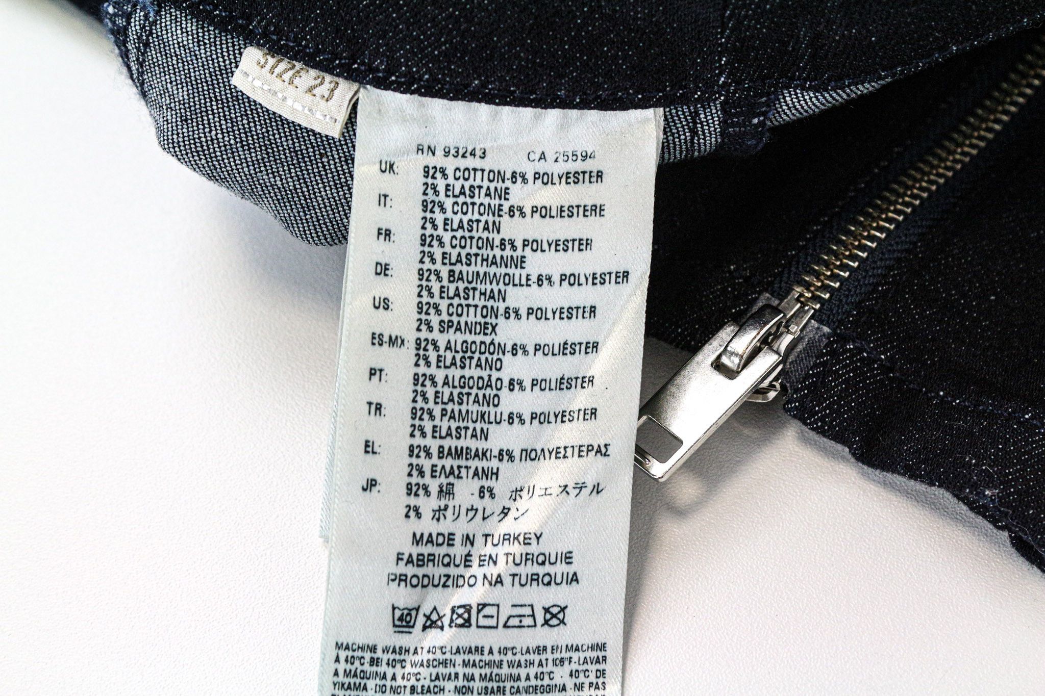Diesel DE-TRAX GONNA 0EALB W23 Dark Blue Pencil Zipped Skirt 74573 Size 23" - 7 Thumbnail