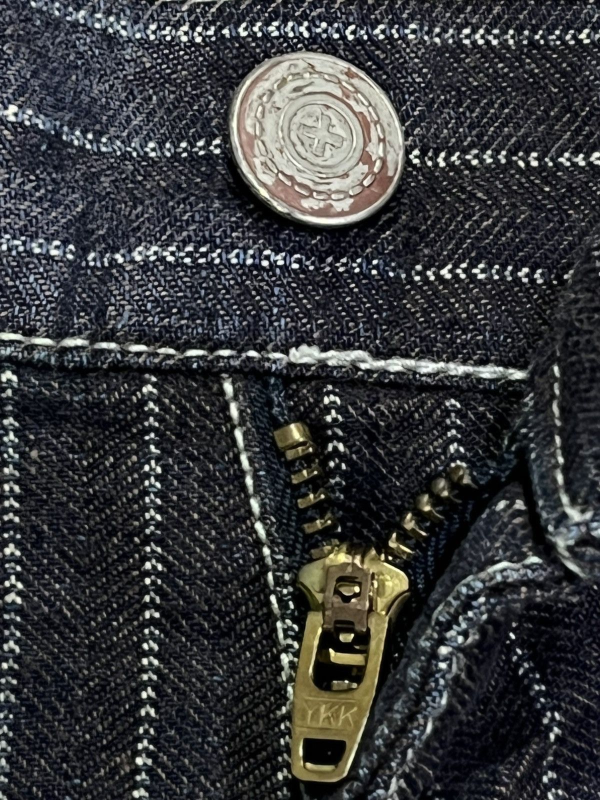 OVER THE STRiPES Vintage Dual Japan Hickory Wabash Twill Denim Jeans Size US 35 - 7 Thumbnail