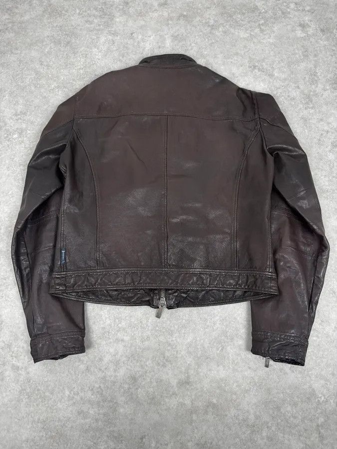 Armani 2000s Armani Brown Multi-Zips Leather Jacket Size US S / EU 44-46 / 1 - 4 Thumbnail