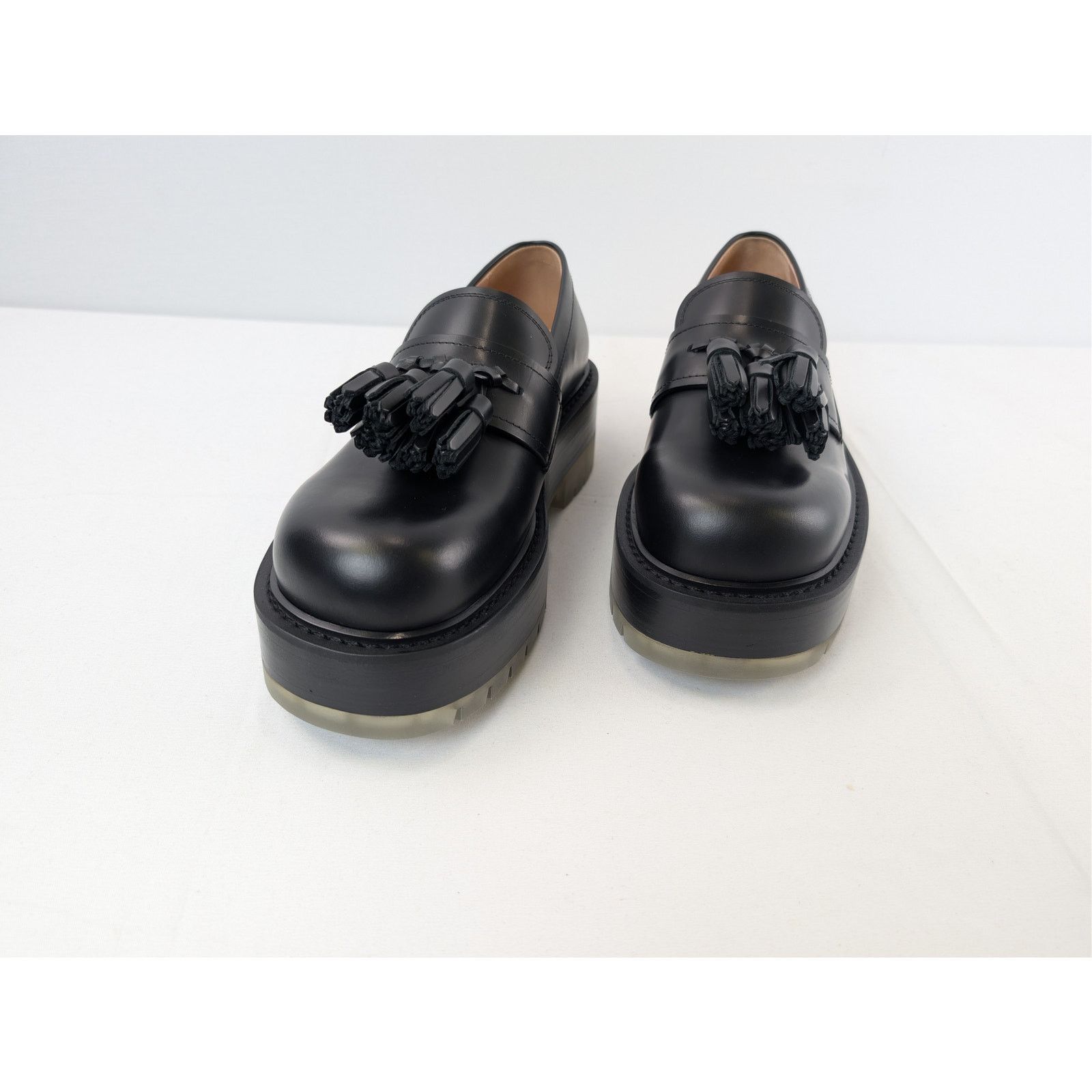 Bottega Veneta o1rshd1 Stilt Tasselled Platform Leather Loafers Boots Black Size US 6.5 / EU 39-40 - 8 Thumbnail