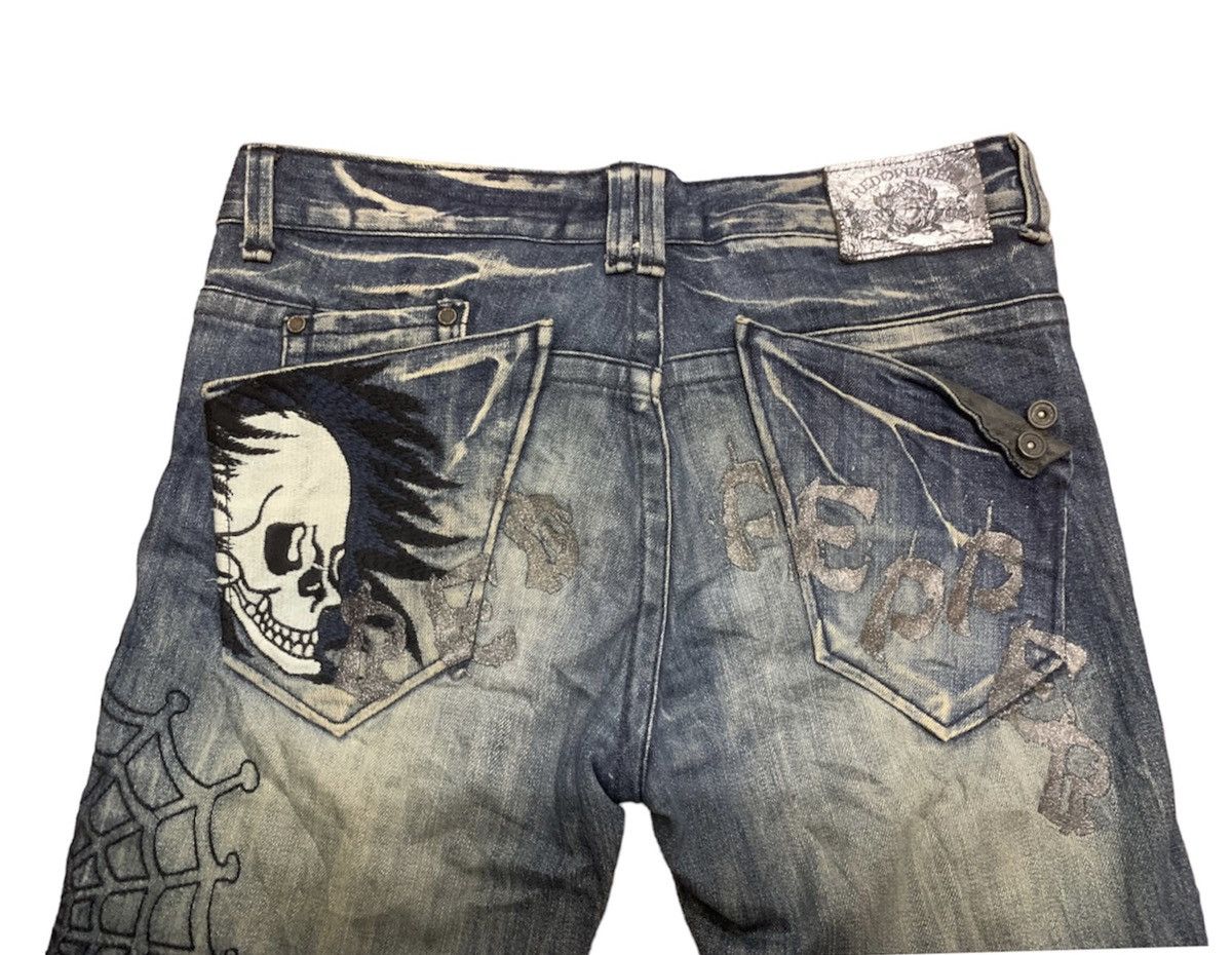 If Six Was Nine Red Pepper Embroidered Skull Jeans Size US 33 - 5 Thumbnail